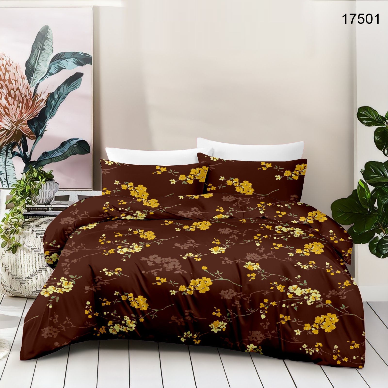 Cotton King Size Bedsheet Set - 180 TC (2.75 x 2.75m) with 2 Pillow Covers