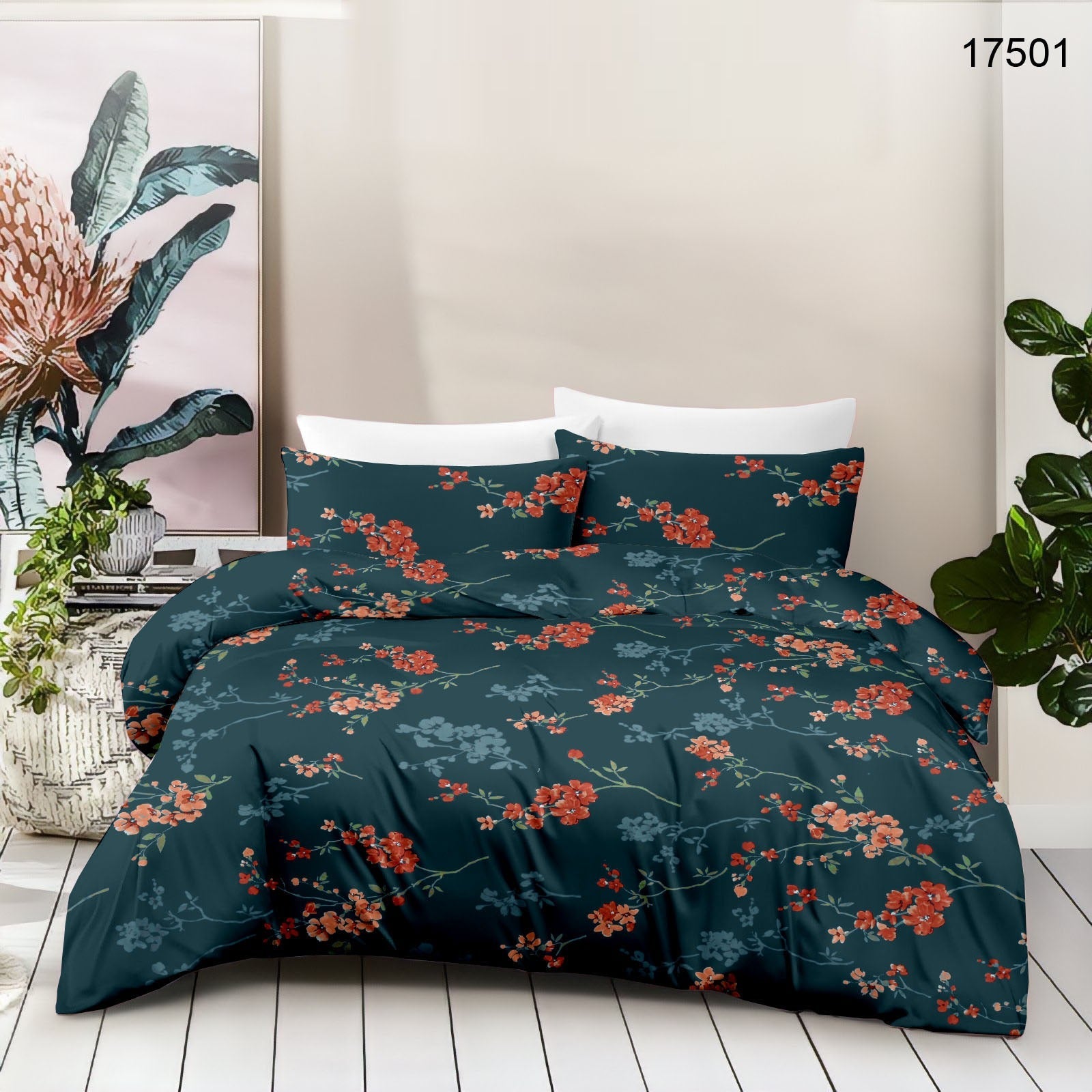 Cotton King Size Bedsheet Set - 180 TC (2.75 x 2.75m) with 2 Pillow Covers