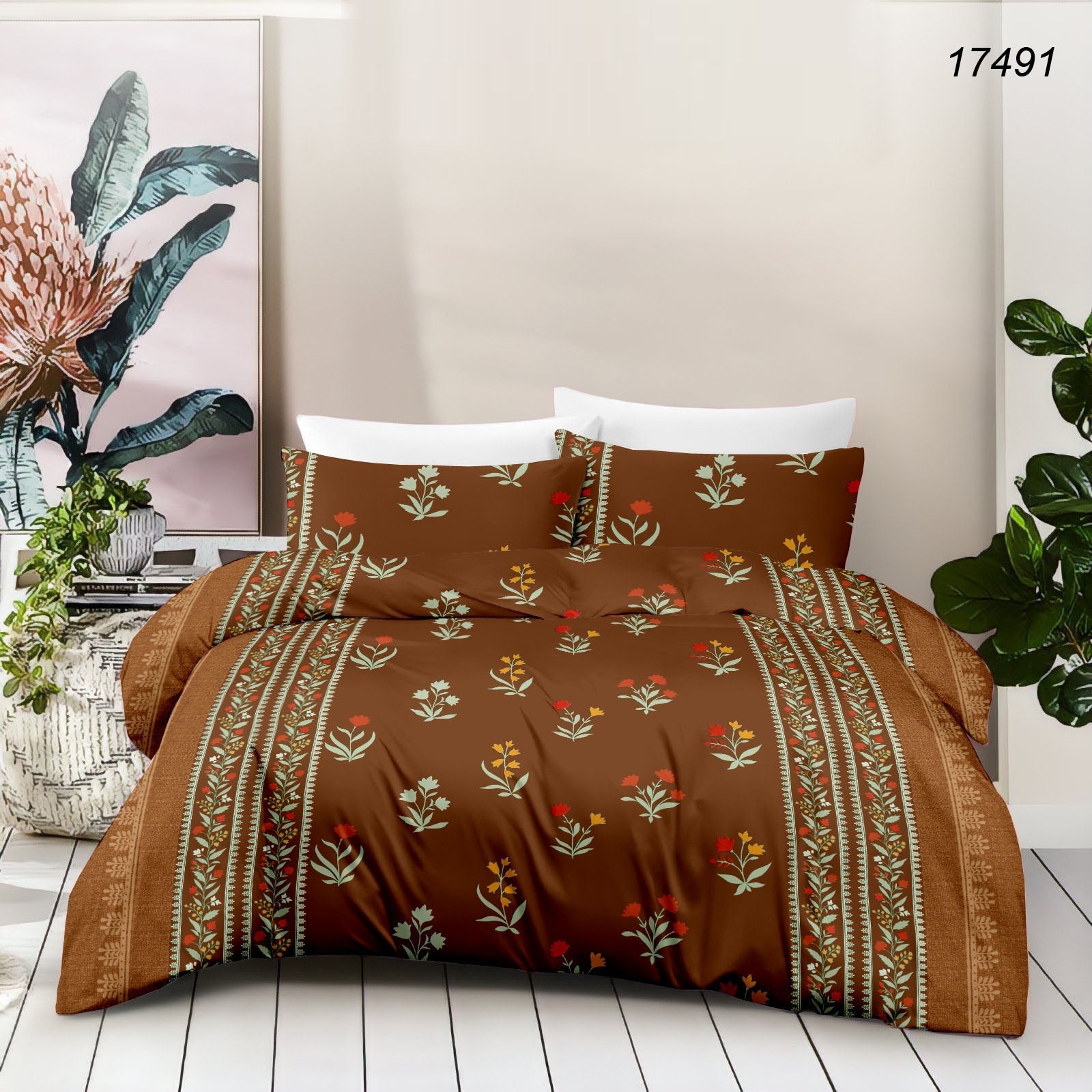Cotton King Size Bedsheet Set - 180 TC (2.75 x 2.75m) with 2 Pillow Covers