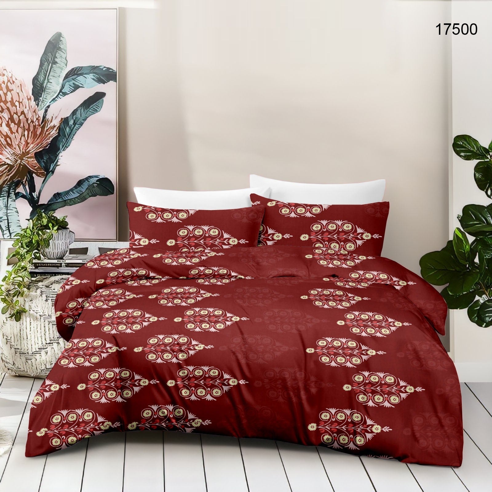 Cotton King Size Bedsheet Set - 180 TC (2.75 x 2.75m) with 2 Pillow Covers