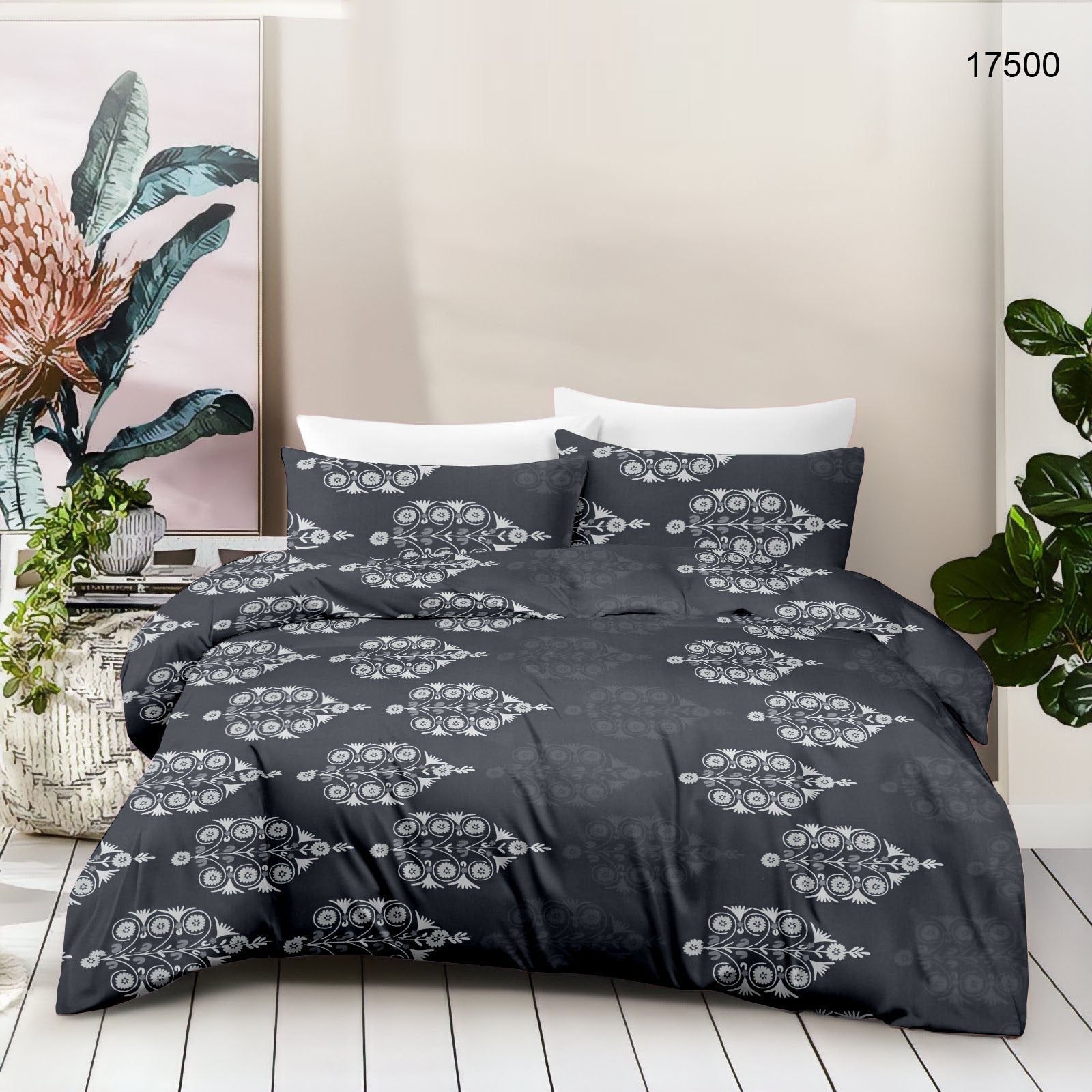 Cotton King Size Bedsheet Set - 180 TC (2.75 x 2.75m) with 2 Pillow Covers