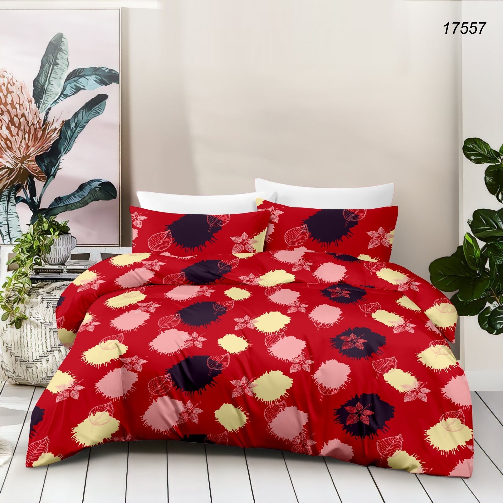 Cotton King Size Bedsheet Set (120 TC) with 2 Pillow Covers – 2.75x2.75m