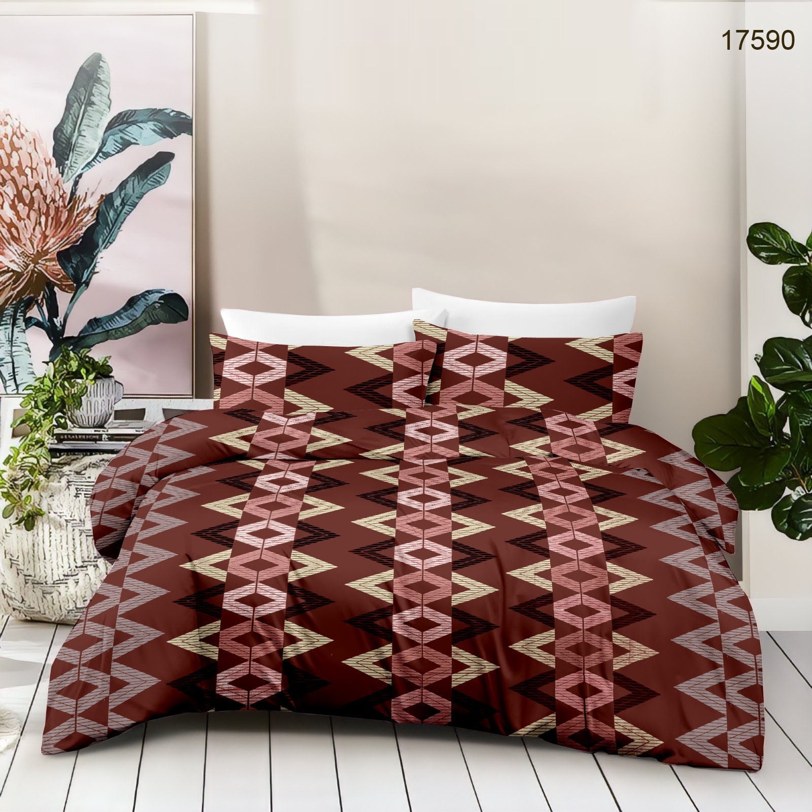 Cotton King Size Bedsheet Set (120 TC) with 2 Pillow Covers – 2.75x2.75m