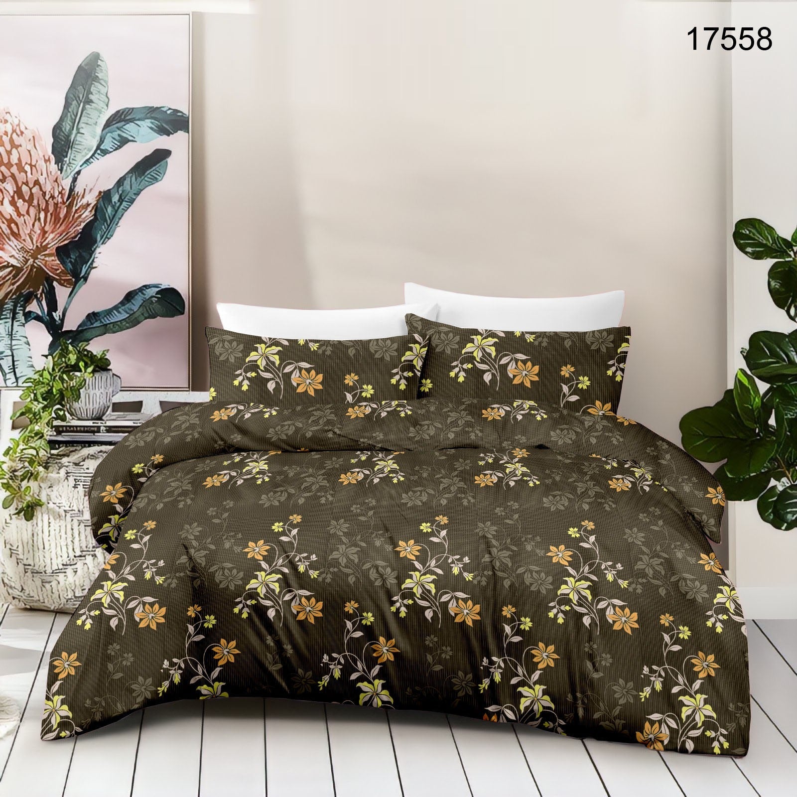 Cotton King Size Bedsheet Set (120 TC) with 2 Pillow Covers – 2.75x2.75m