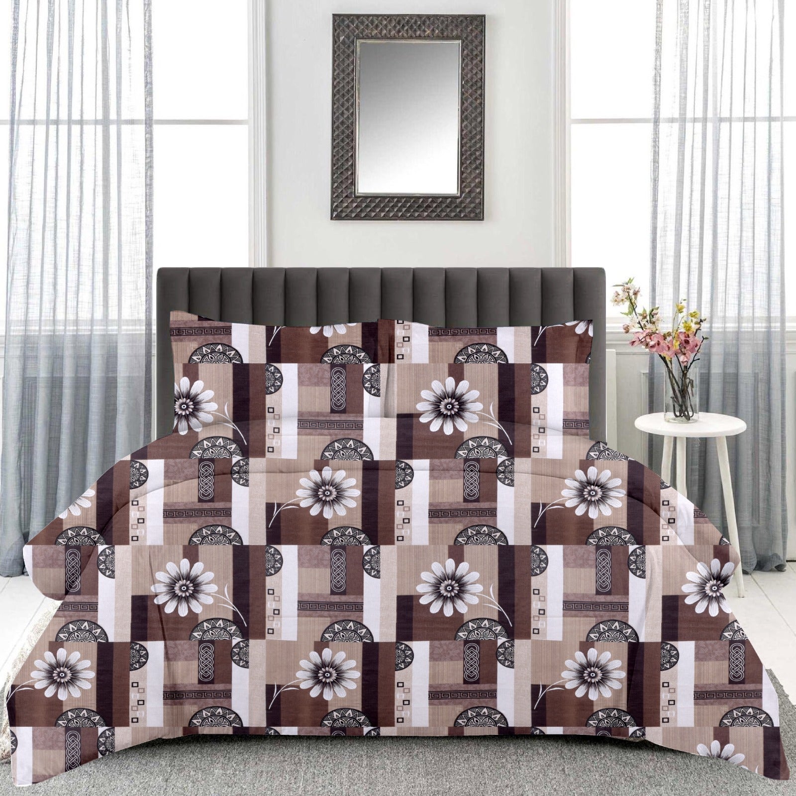 Queen Size Cotton Bedsheet Set (120 TC) with 2 Pillow Covers – 2.30x2.50m