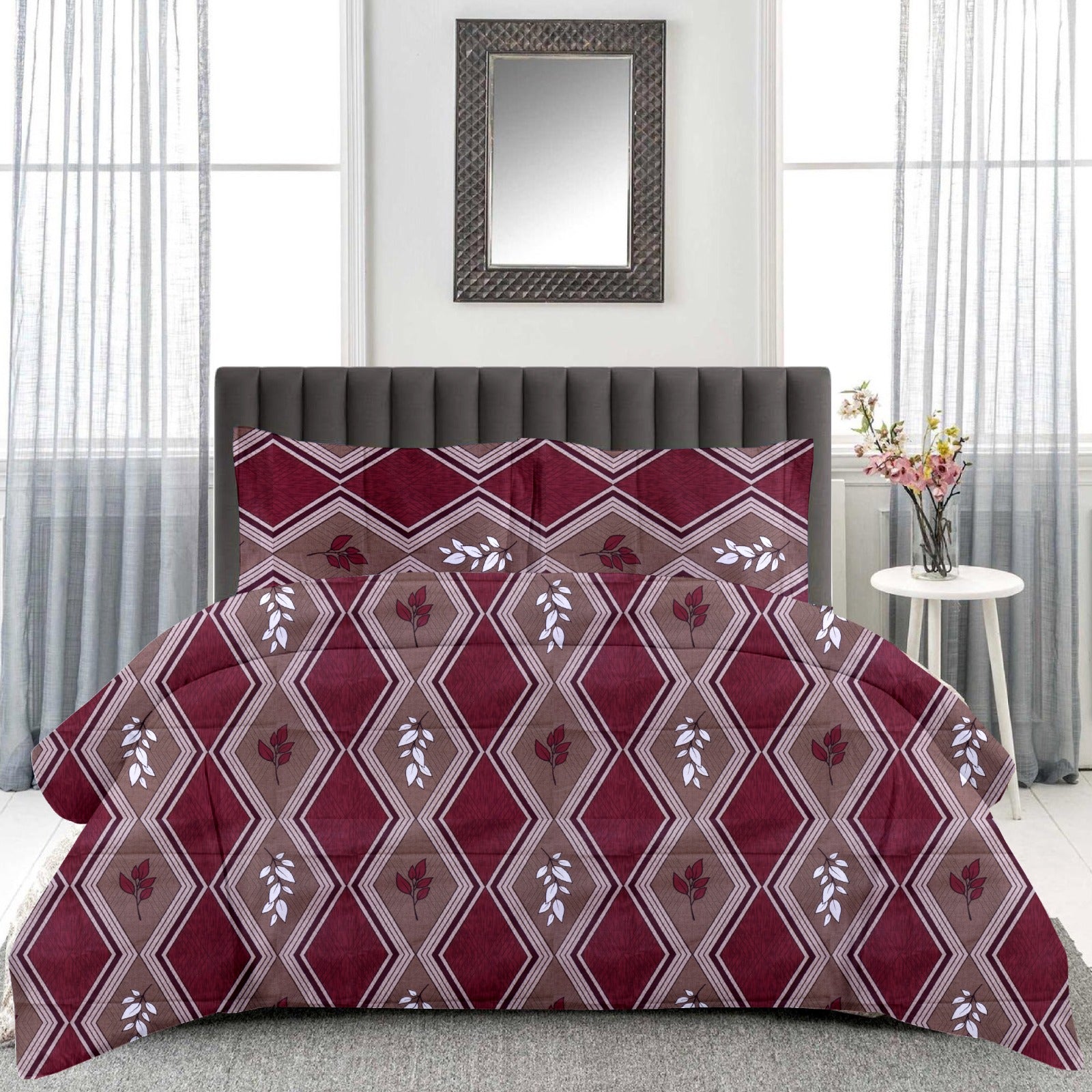 Queen Size Cotton Bedsheet Set (120 TC) with 2 Pillow Covers – 2.30x2.50m