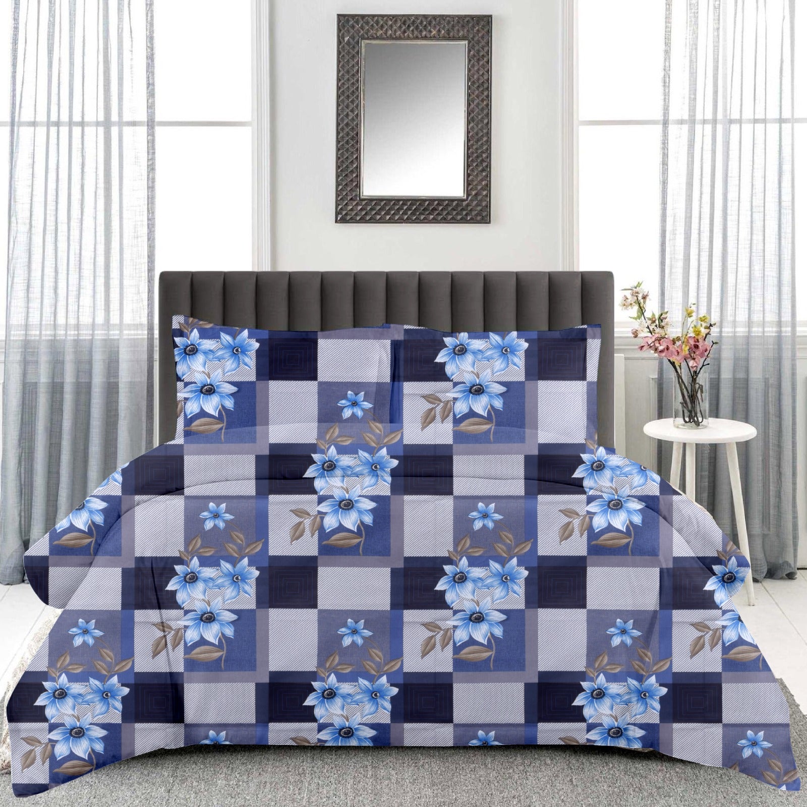 Queen Size Cotton Bedsheet Set (120 TC) with 2 Pillow Covers – 2.30x2.50m