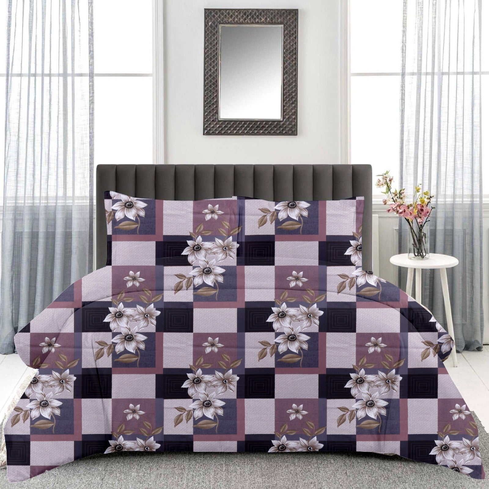 Queen Size Cotton Bedsheet Set (120 TC) with 2 Pillow Covers – 2.30x2.50m