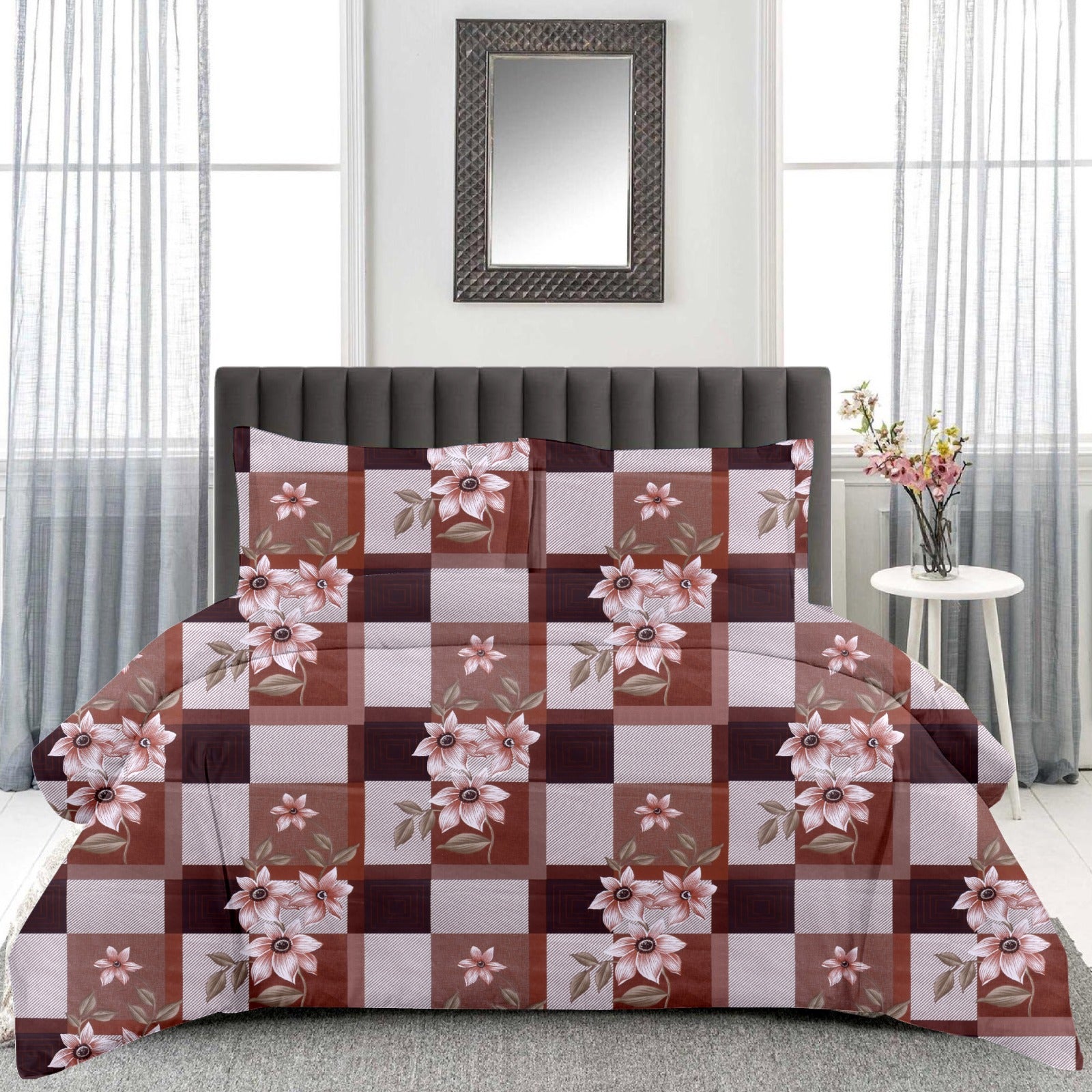 Queen Size Cotton Bedsheet Set (120 TC) with 2 Pillow Covers – 2.30x2.50m