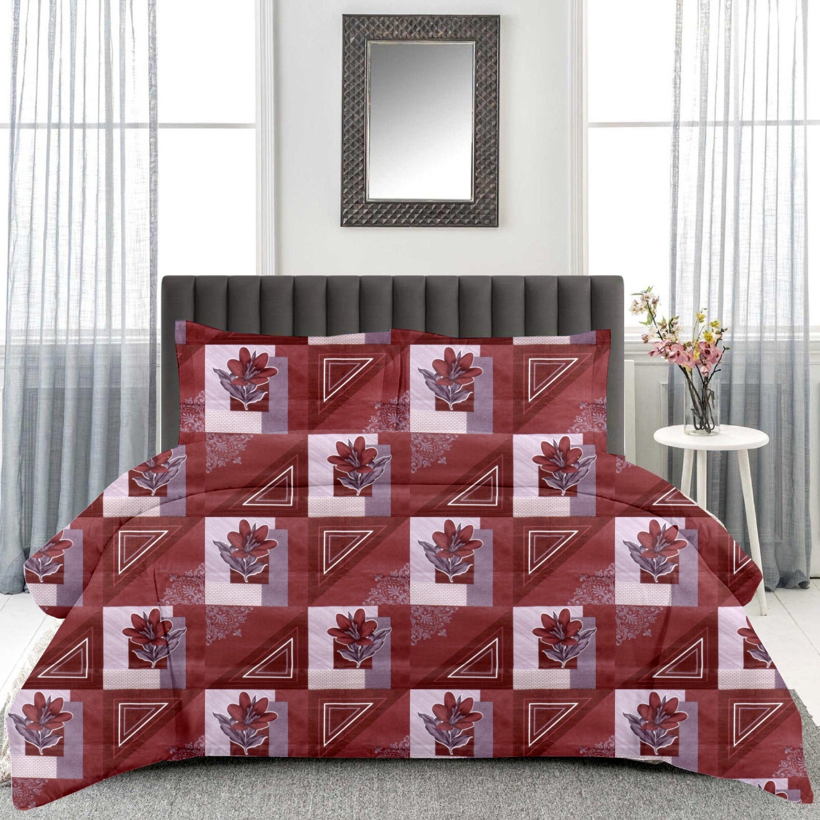 Queen Size Cotton Bedsheet Set (120 TC) with 2 Pillow Covers – 2.30x2.50m