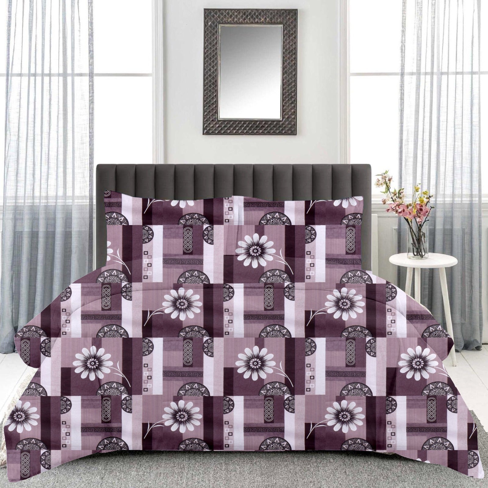 Queen Size Cotton Bedsheet Set (120 TC) with 2 Pillow Covers – 2.30x2.50m
