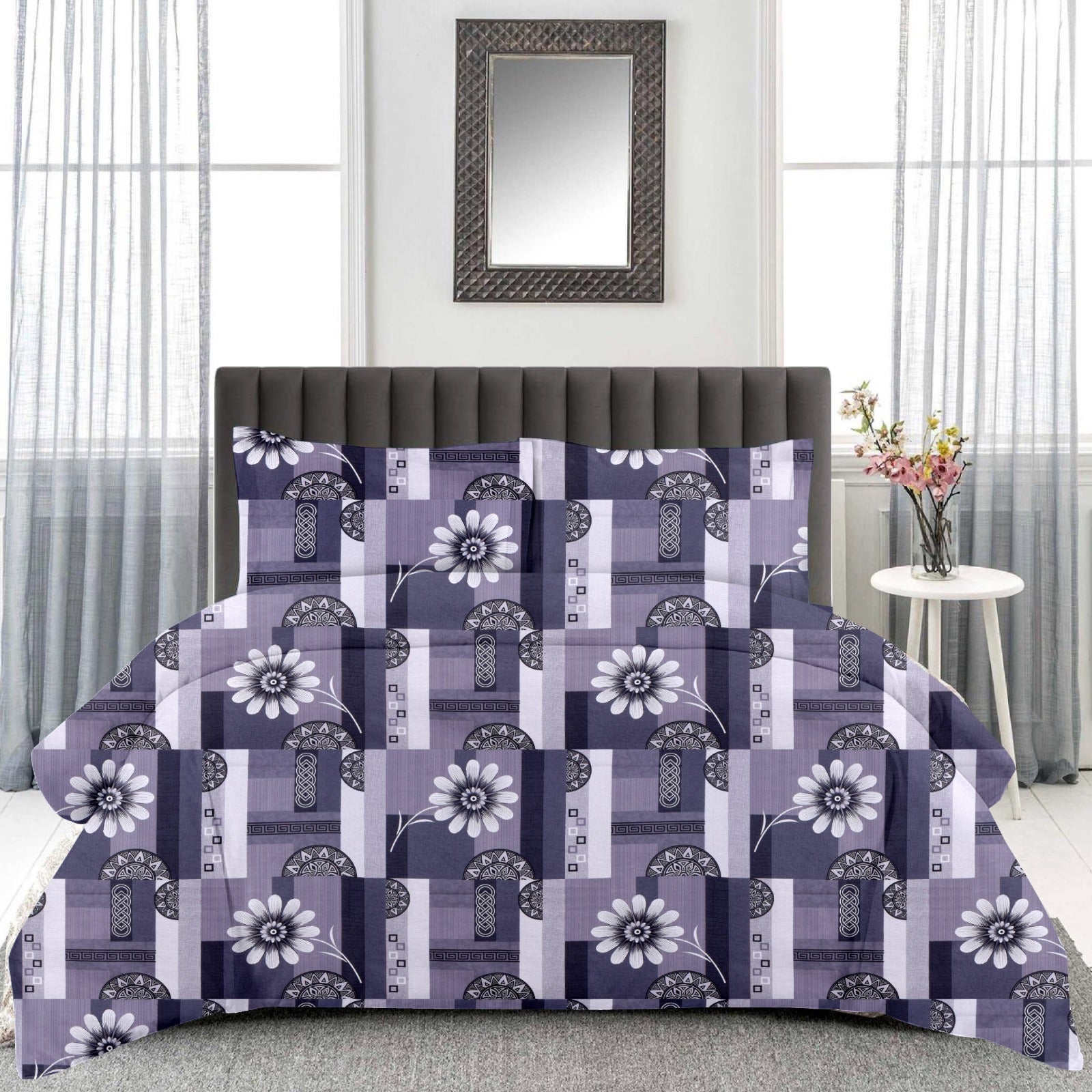 Queen Size Cotton Bedsheet Set (120 TC) with 2 Pillow Covers – 2.30x2.50m