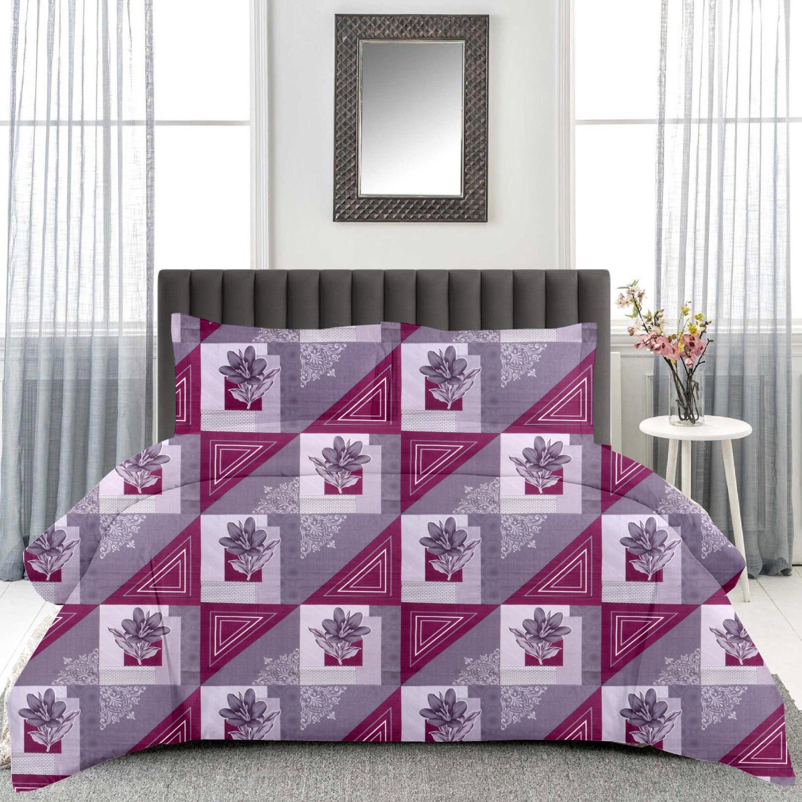 Queen Size Cotton Bedsheet Set (120 TC) with 2 Pillow Covers – 2.30x2.50m