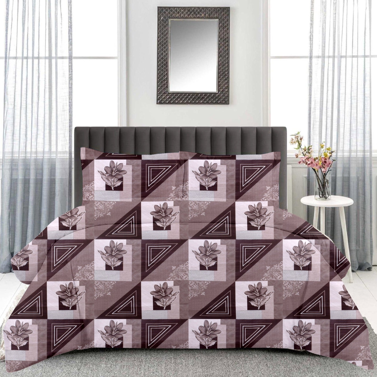 Queen Size Cotton Bedsheet Set (120 TC) with 2 Pillow Covers – 2.30x2.50m