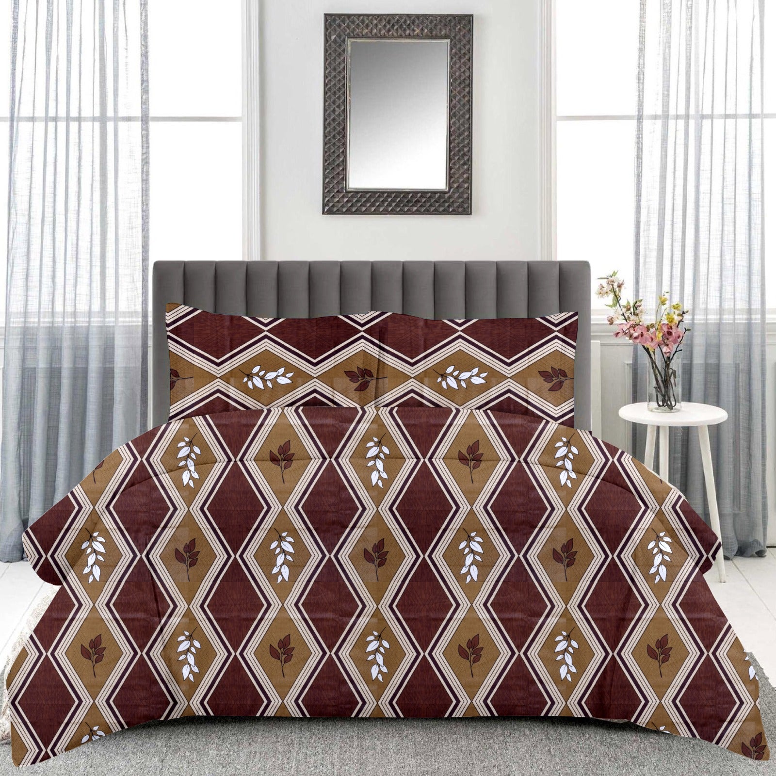 Queen Size Cotton Bedsheet Set (120 TC) with 2 Pillow Covers – 2.30x2.50m
