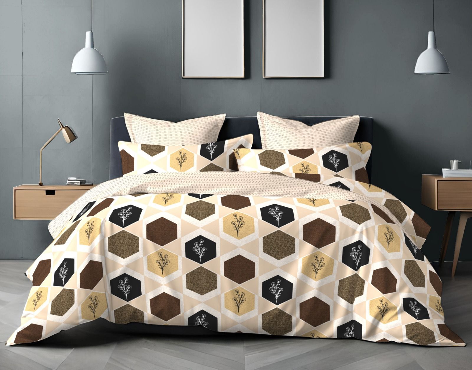 Cotton Single Bed Bedsheet Set with 2 Pillow Covers – 120 TC (1.48x2.25m)