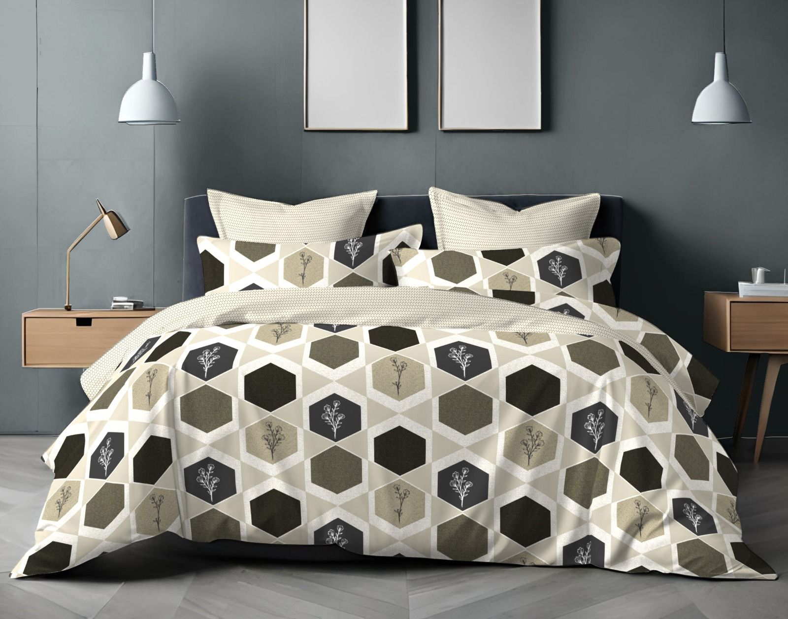 Cotton Single Bed Bedsheet Set with 2 Pillow Covers – 120 TC (1.48x2.25m)