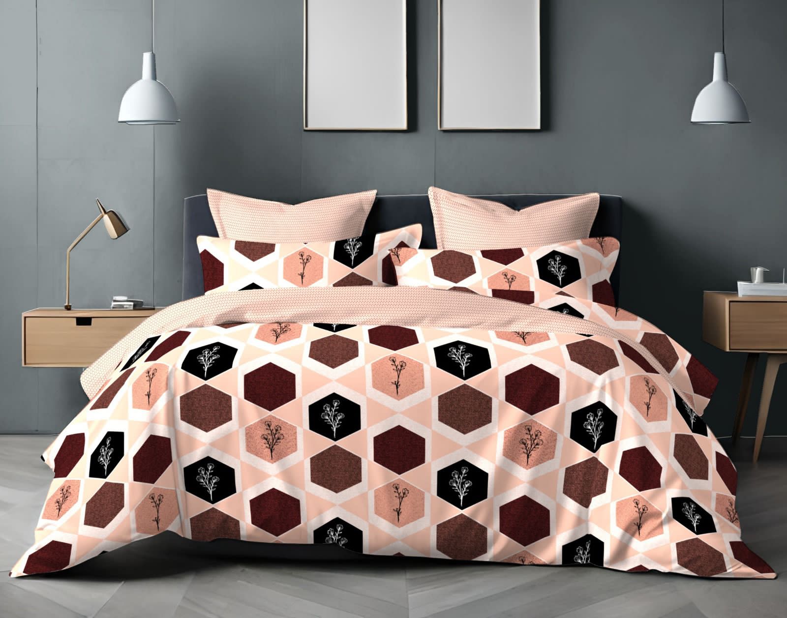 Cotton Single Bed Bedsheet Set with 2 Pillow Covers – 120 TC (1.48x2.25m)