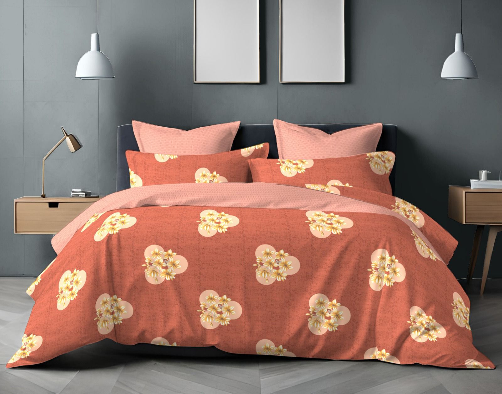 Cotton Single Bed Bedsheet Set with 2 Pillow Covers – 120 TC (1.48x2.25m)