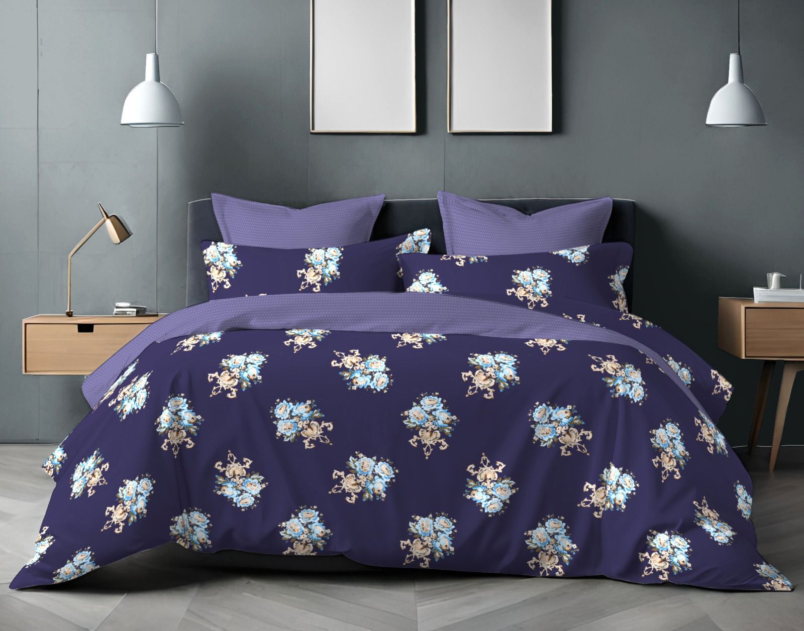 Cotton Single Bed Bedsheet Set with 2 Pillow Covers – 120 TC (1.48x2.25m)