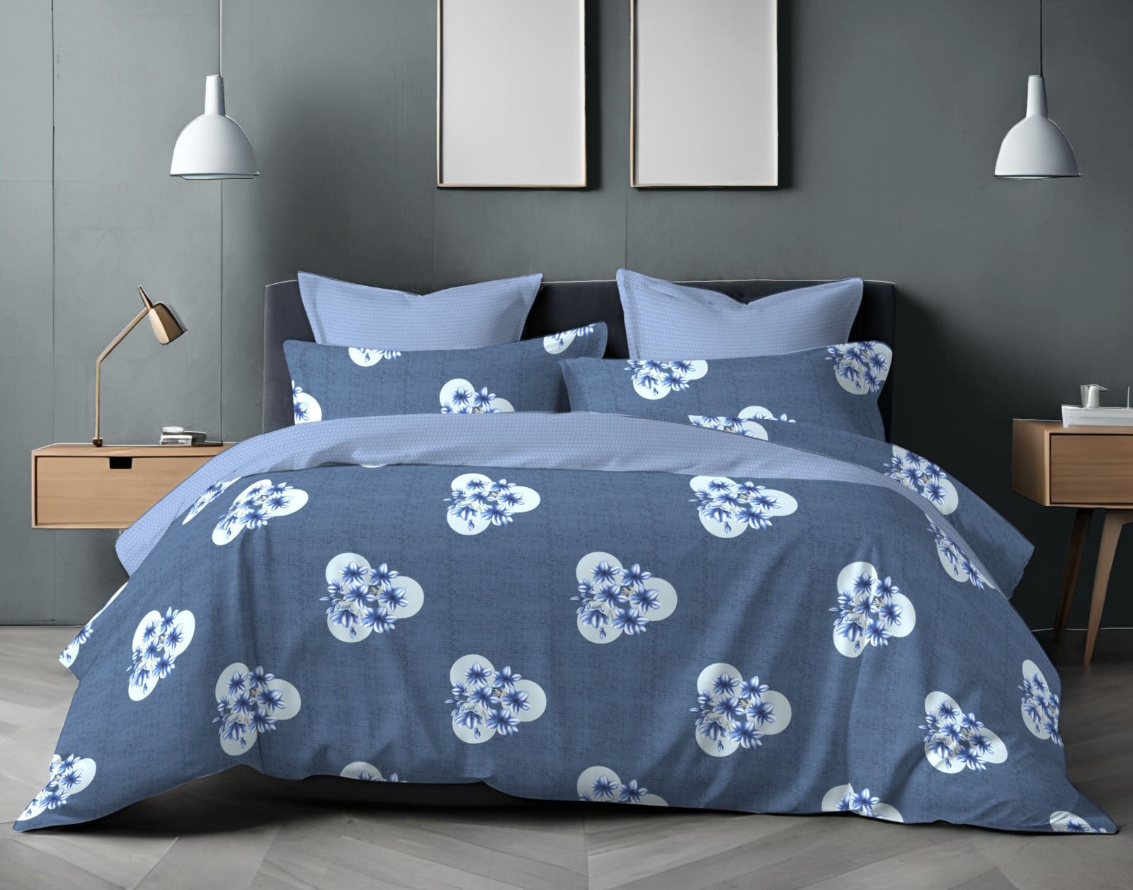 Cotton Single Bed Bedsheet Set with 2 Pillow Covers – 120 TC (1.48x2.25m)