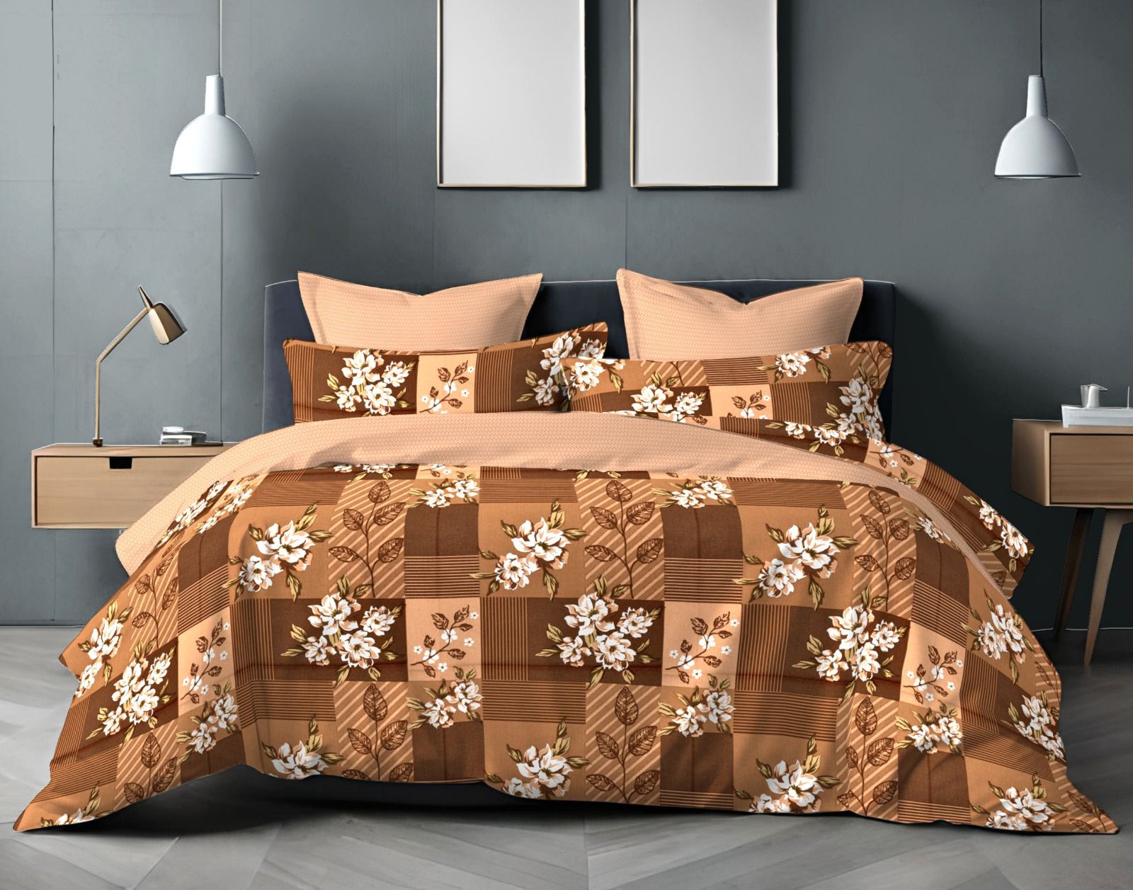 Cotton Single Bed Bedsheet Set with 2 Pillow Covers – 120 TC (1.48x2.25m)