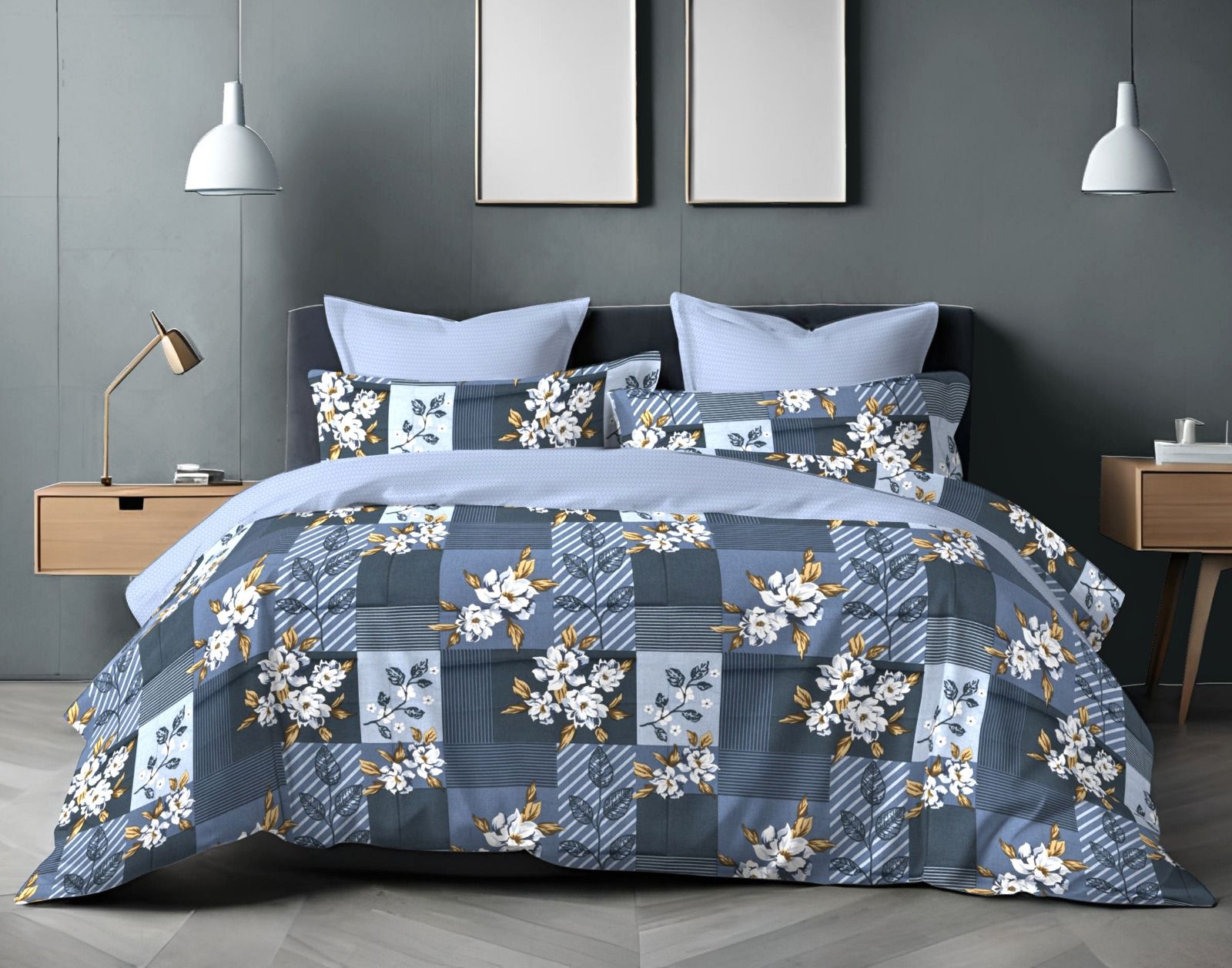 Cotton Single Bed Bedsheet Set with 2 Pillow Covers – 120 TC (1.48x2.25m)