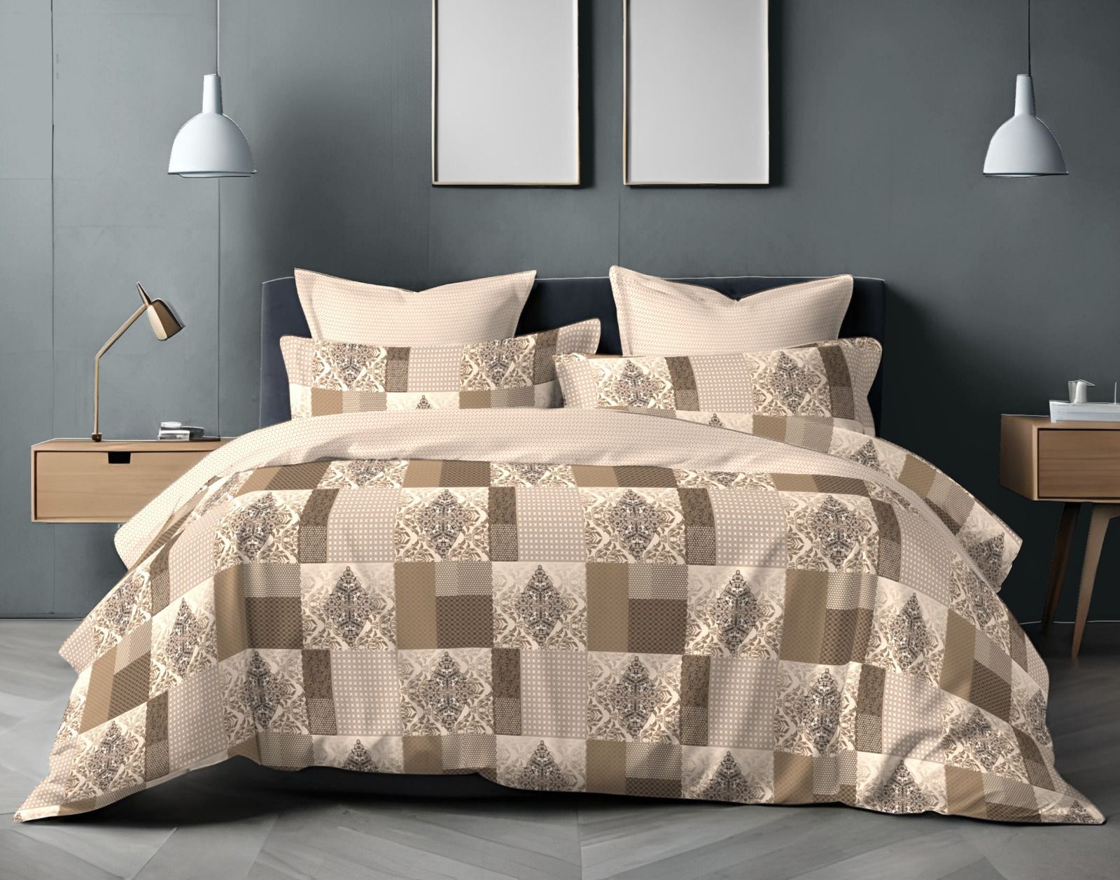 Cotton Single Bed Bedsheet Set with 2 Pillow Covers – 120 TC (1.48x2.25m)