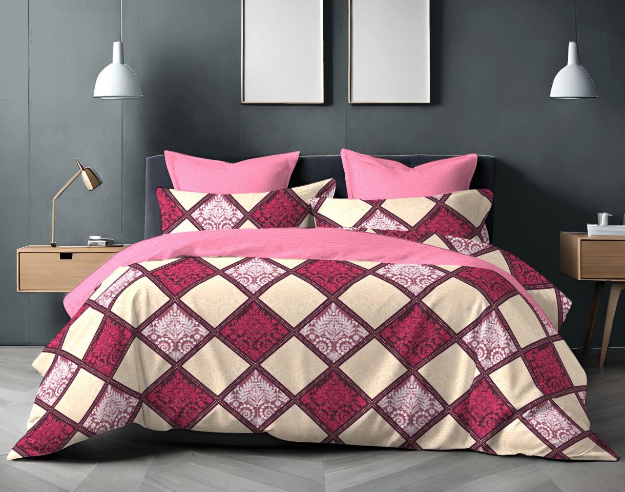 Cotton King Size Bedsheet Set (120 TC) with 2 Pillow Covers – 2.75x2.75m