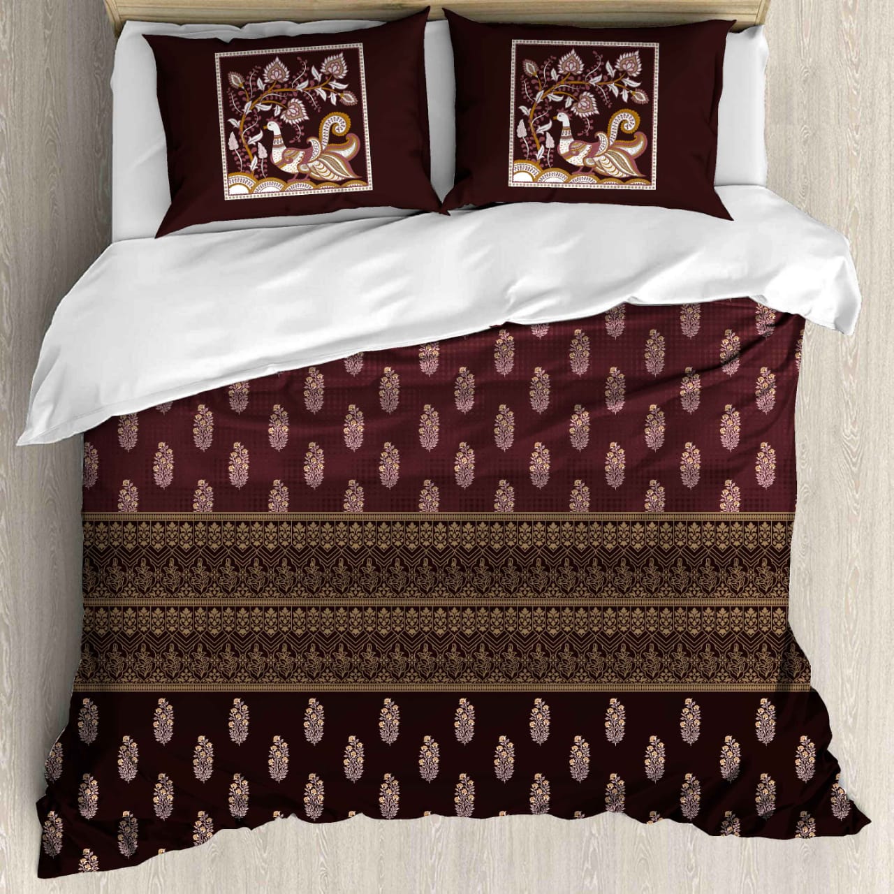 King Size Cotton Bedsheet Set - 120 TC (2.75x2.75m) with 2 Pillow Covers