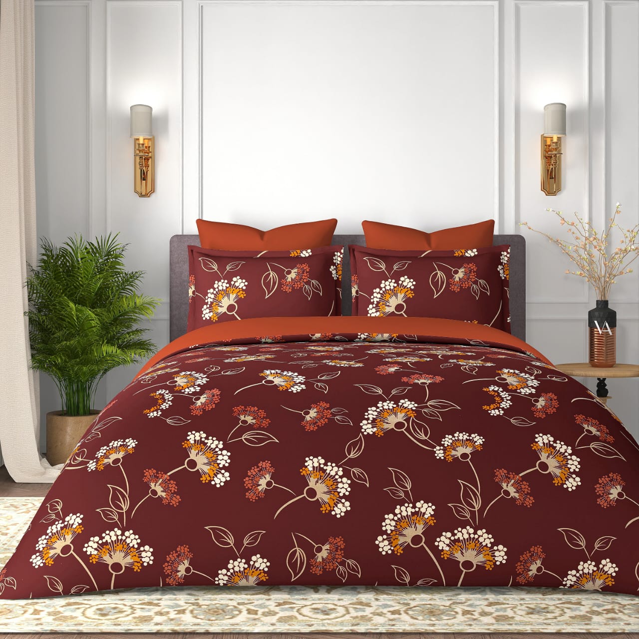 Cotton King Size Bedsheet Set - 180 TC (2.75 x 2.75m) with 2 Pillow Covers