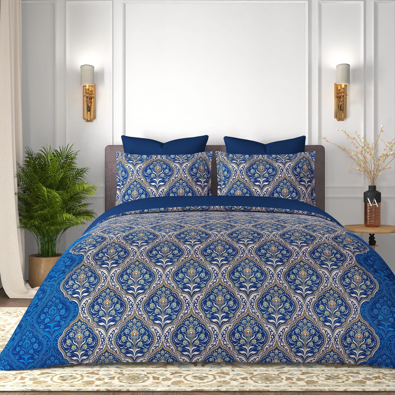Cotton King Size Bedsheet Set - 180 TC (2.75 x 2.75m) with 2 Pillow Covers