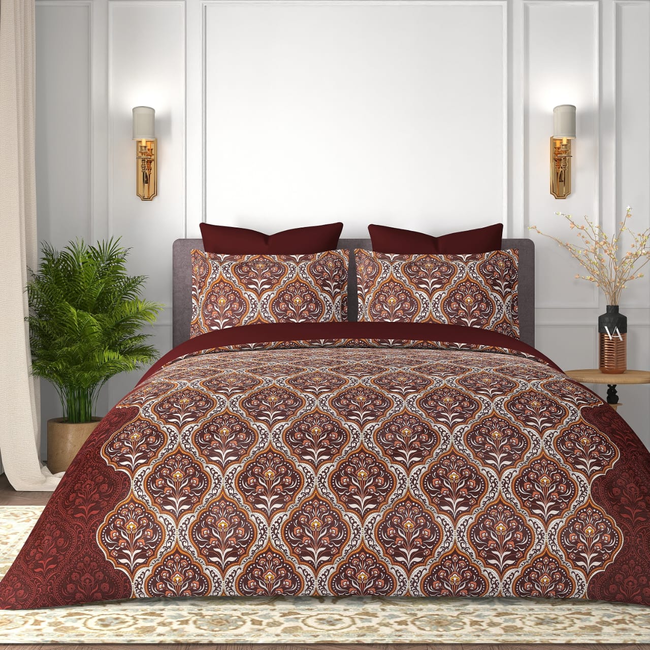 Cotton King Size Bedsheet Set - 180 TC (2.75 x 2.75m) with 2 Pillow Covers