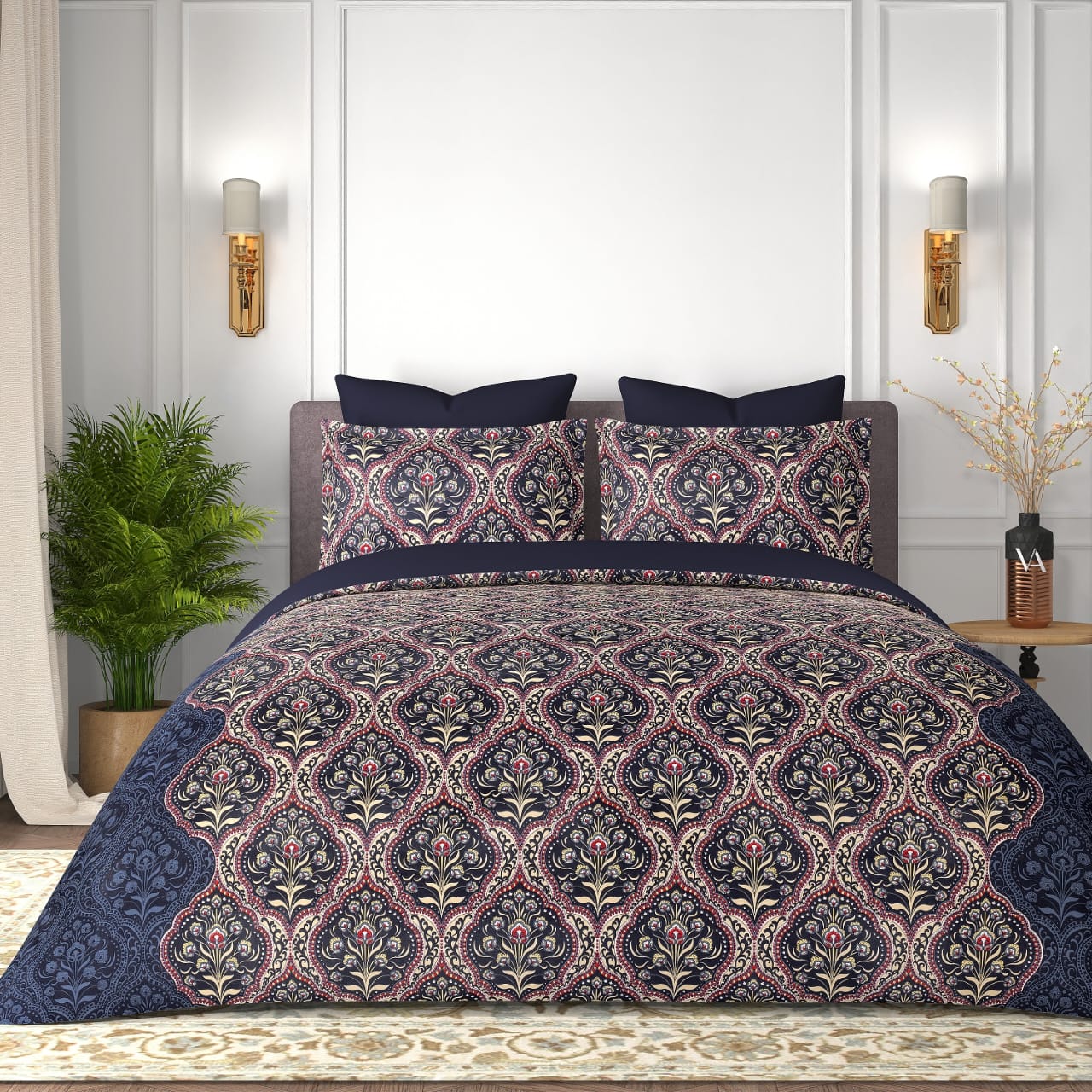 Cotton King Size Bedsheet Set - 180 TC (2.75 x 2.75m) with 2 Pillow Covers