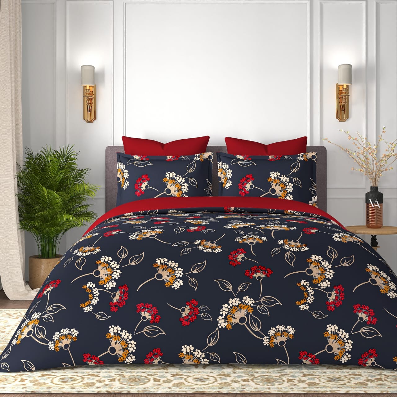 Cotton King Size Bedsheet Set - 180 TC (2.75 x 2.75m) with 2 Pillow Covers