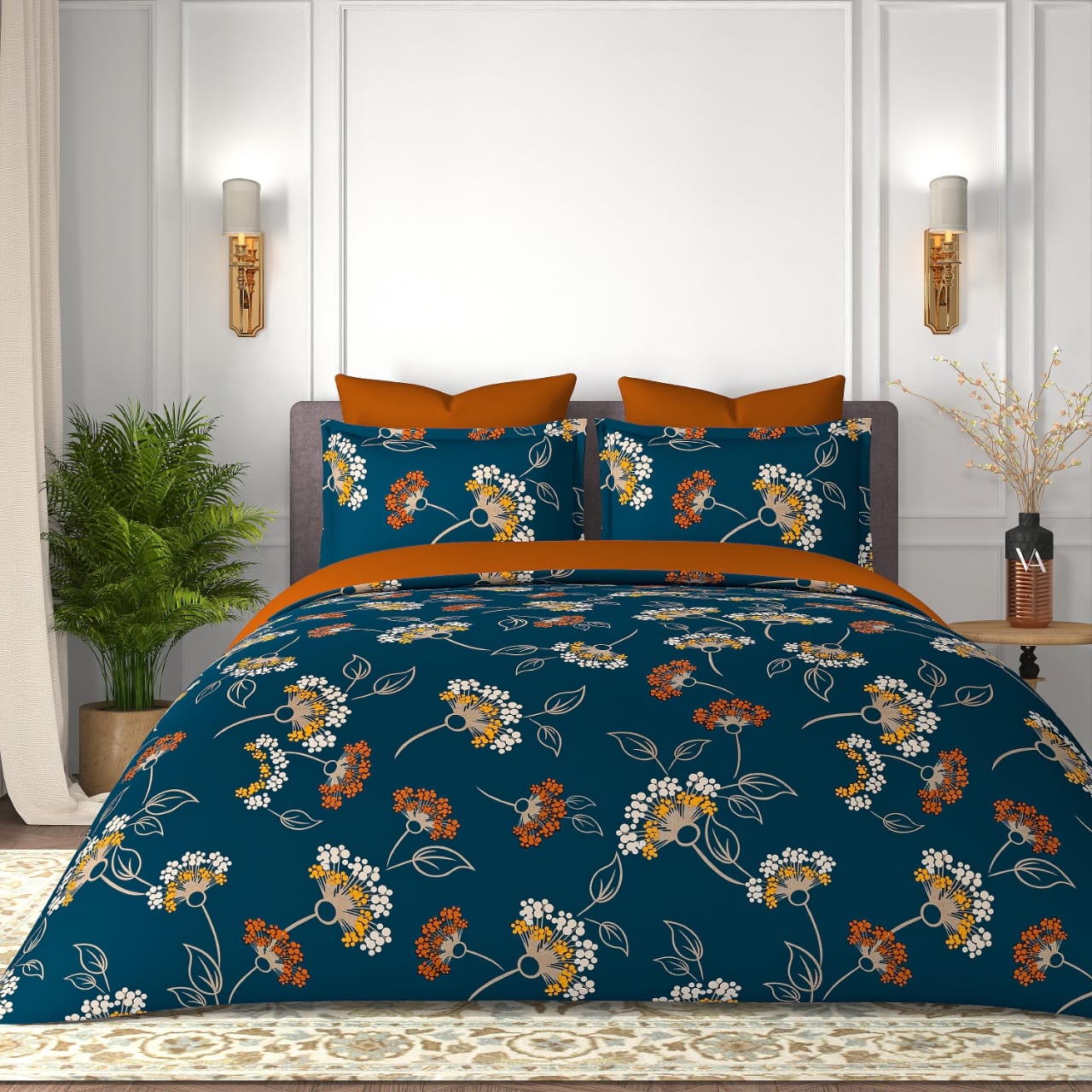 Cotton King Size Bedsheet Set - 180 TC (2.75 x 2.75m) with 2 Pillow Covers