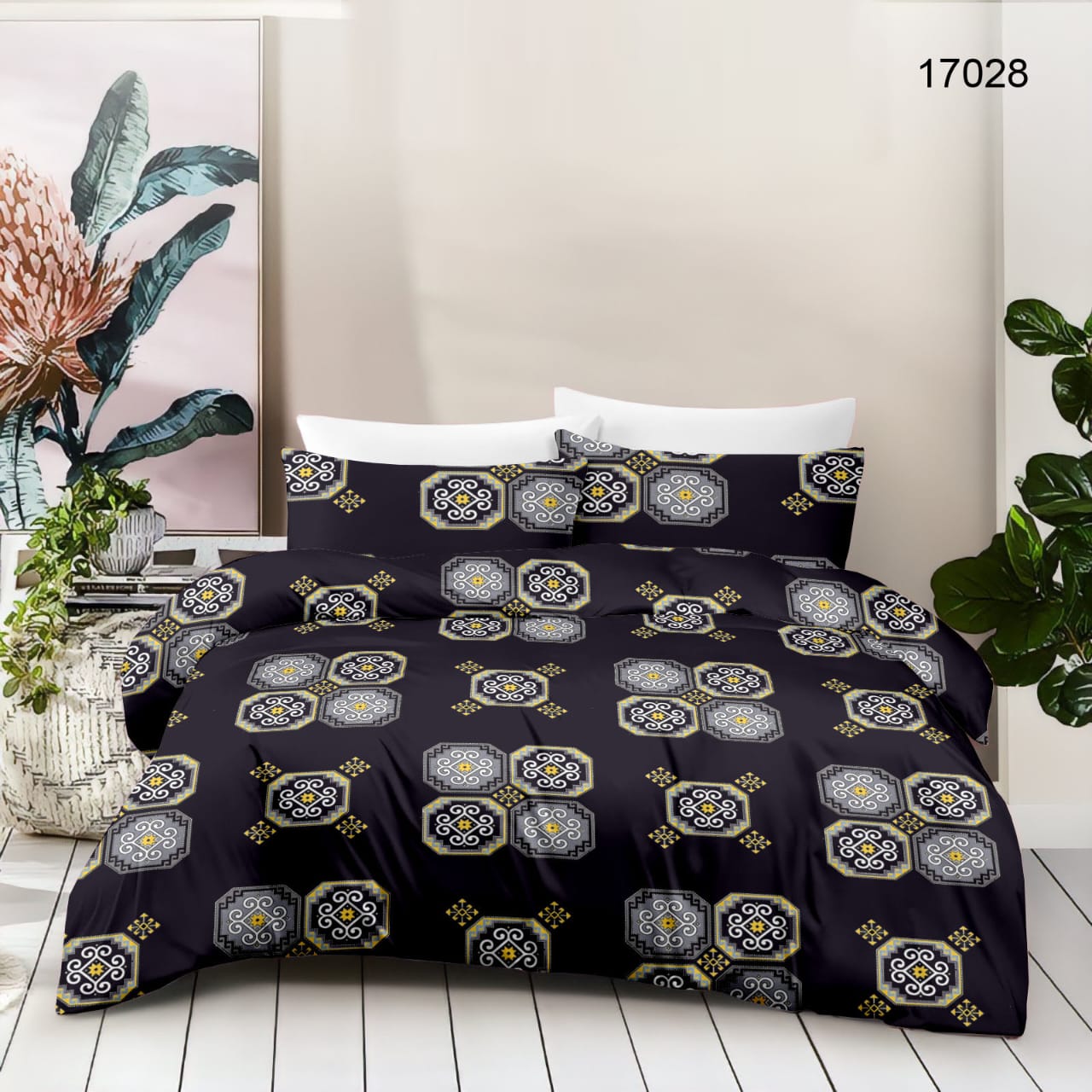 Luxury Cotton King Size Double Bedsheet with 2 Pillow Covers – 180 TC