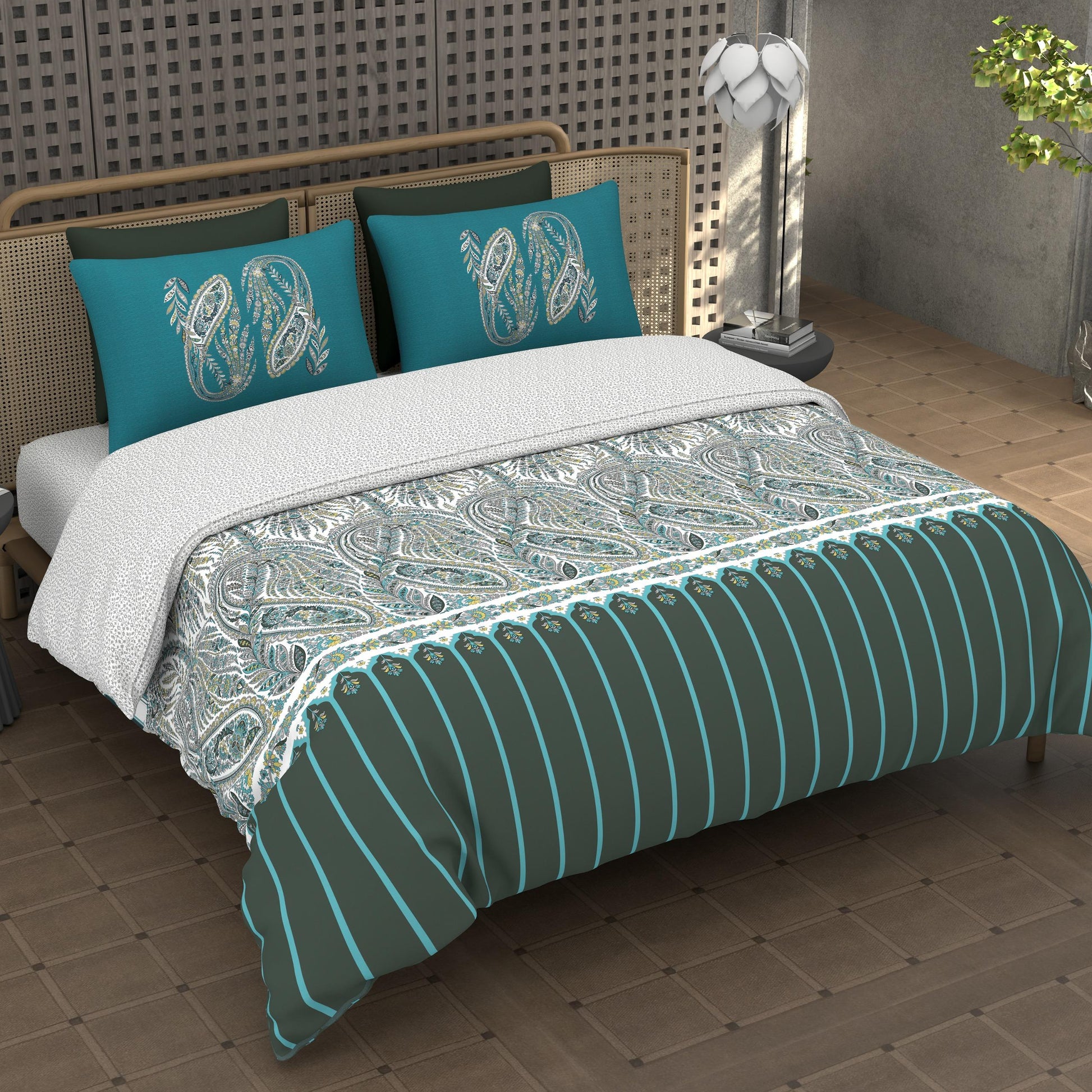 Premium Cotton King Size Double Bedsheet with 2 Pillow Covers – 144 TC