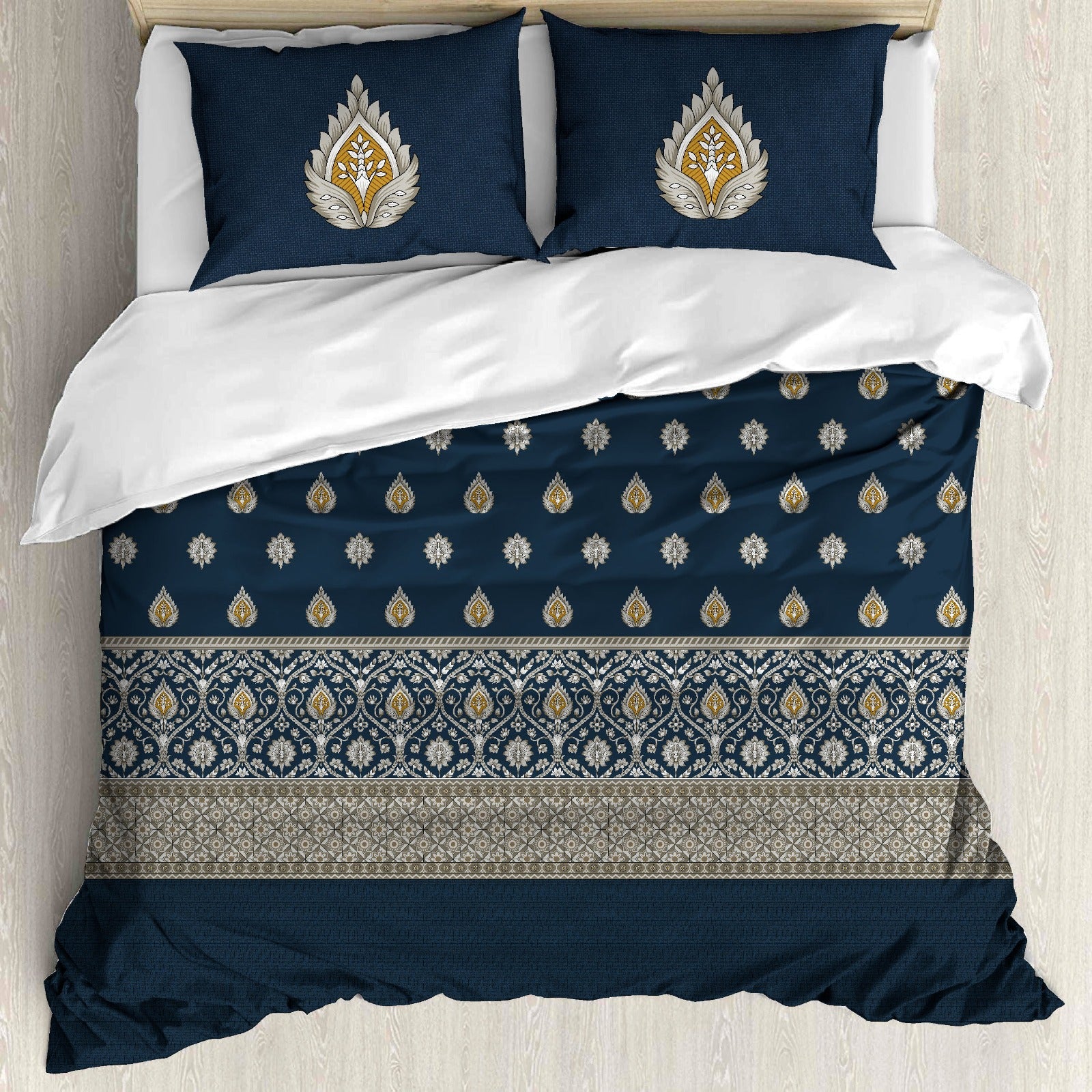 Premium Cotton King Size Double Bed Sheet with 2 Pillow Covers – 120 TC