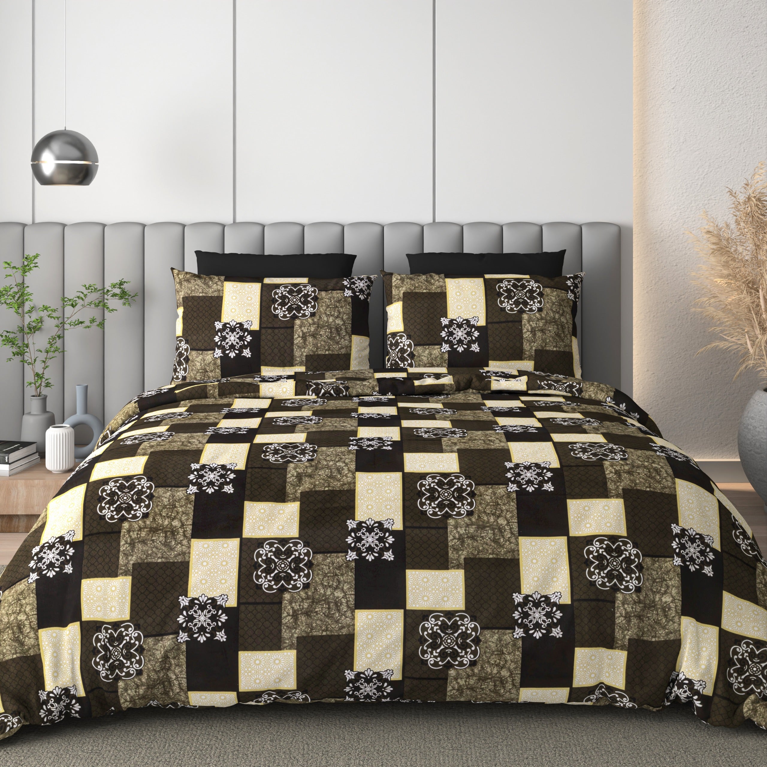 100% Cotton Queen Size Double Bedsheet with 2 Pillow Covers