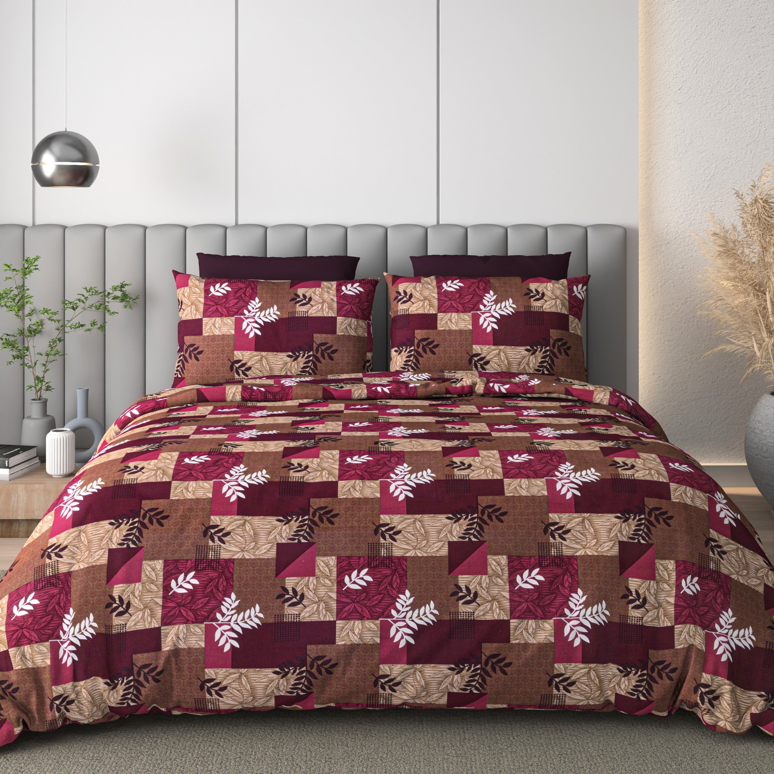 100% Cotton Queen Size Double Bedsheet with 2 Pillow Covers