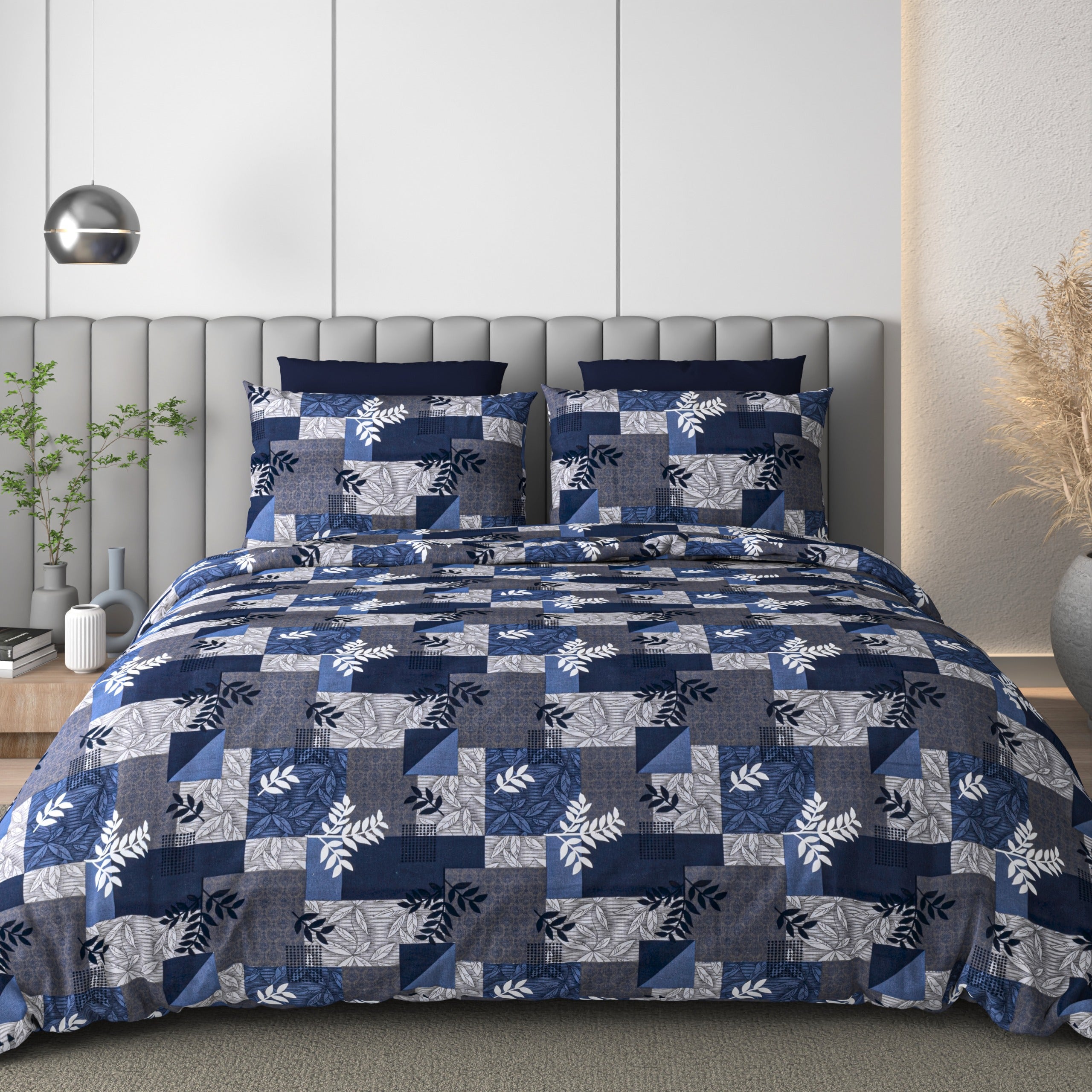 100% Cotton Queen Size Double Bedsheet with 2 Pillow Covers