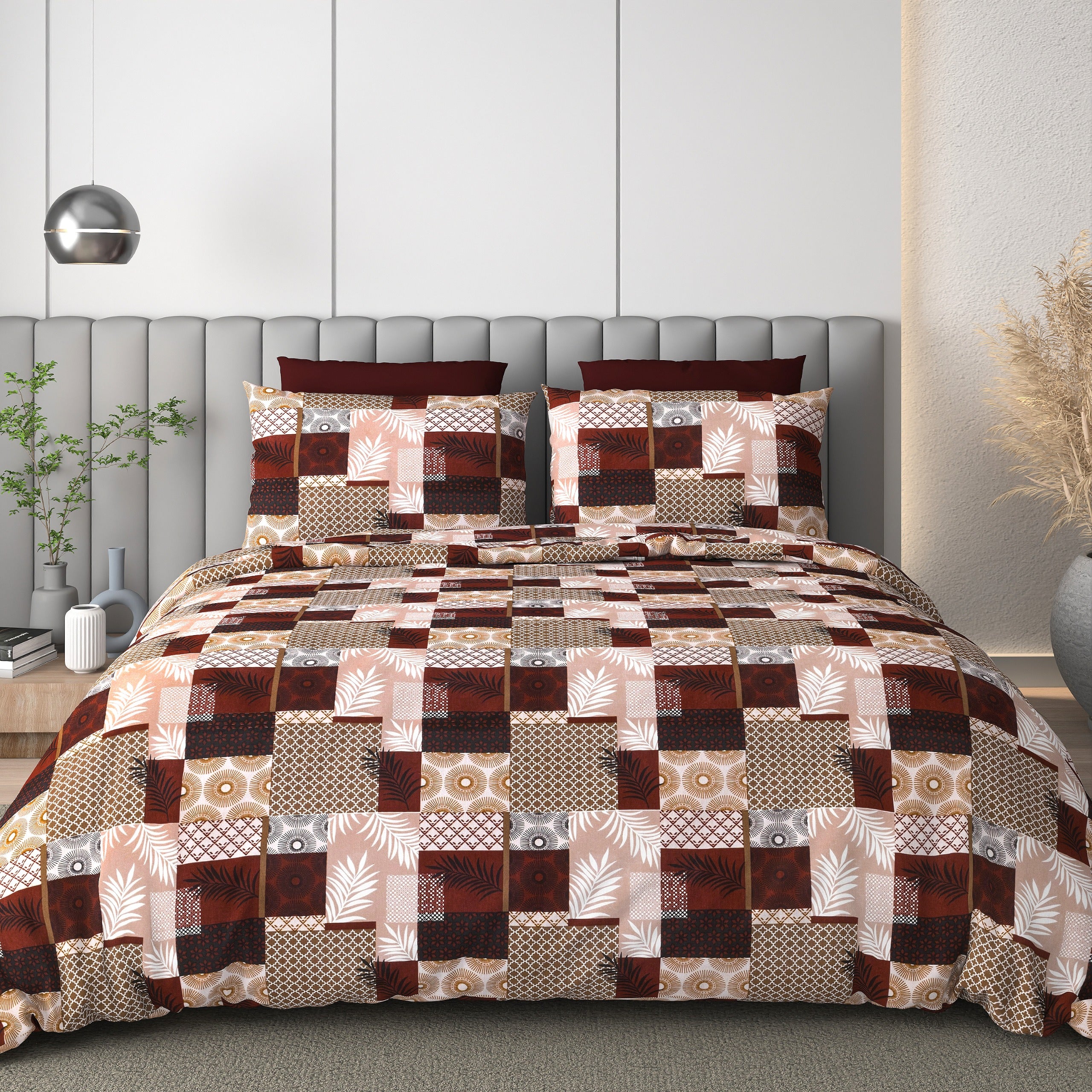 100% Cotton Queen Size Double Bedsheet with 2 Pillow Covers