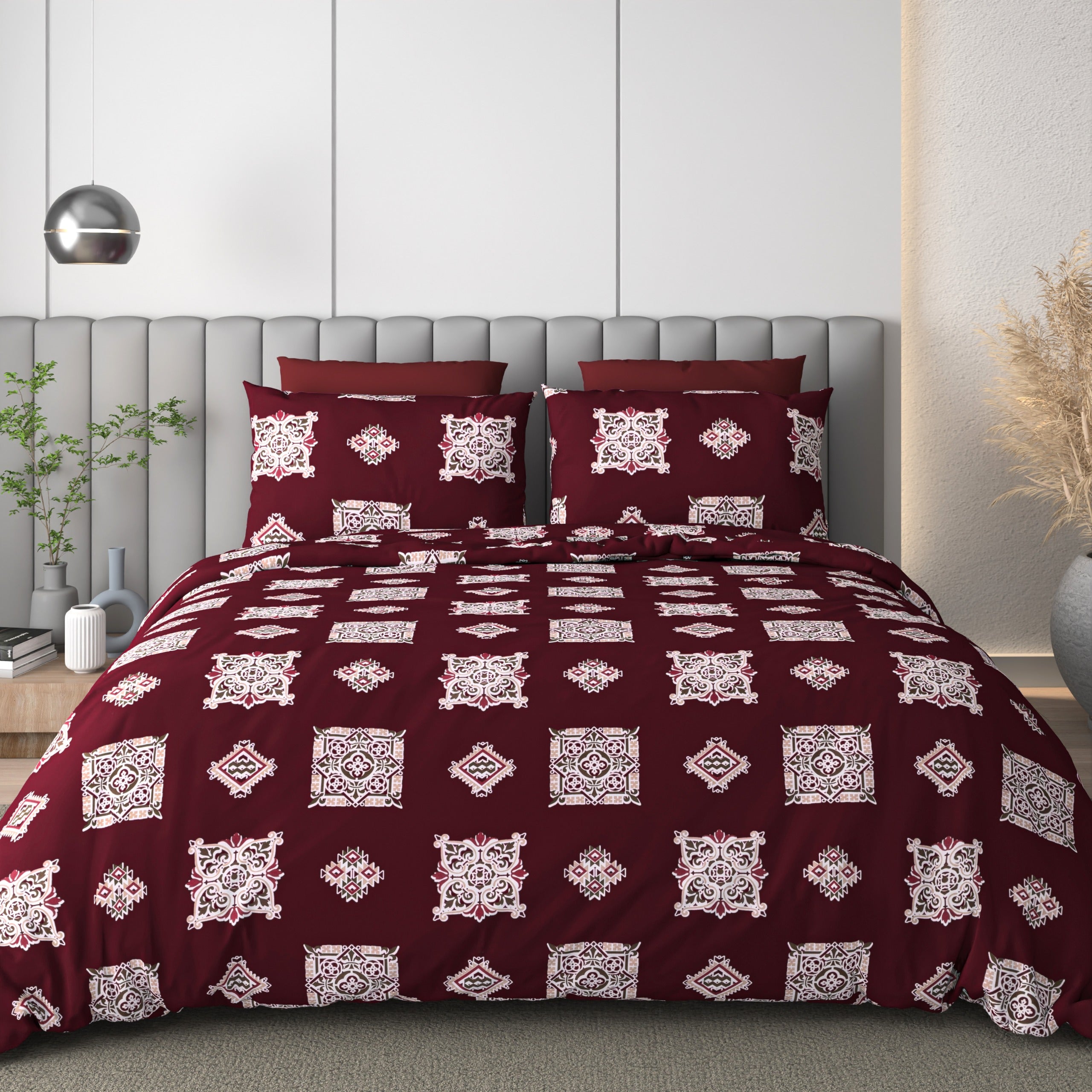 100% Cotton Queen Size Double Bedsheet with 2 Pillow Covers
