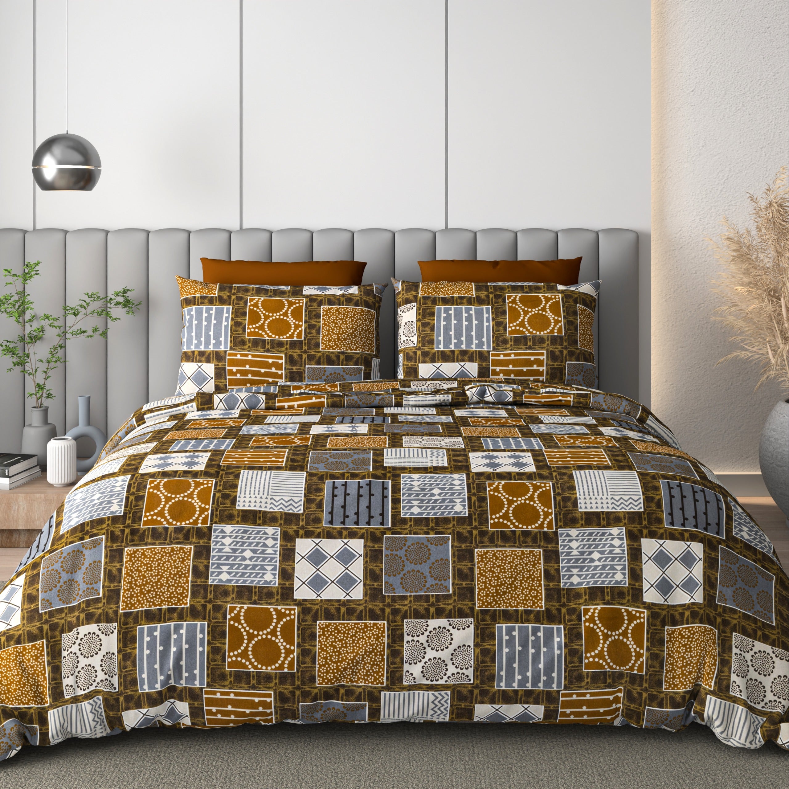 100% Cotton Queen Size Double Bedsheet with 2 Pillow Covers