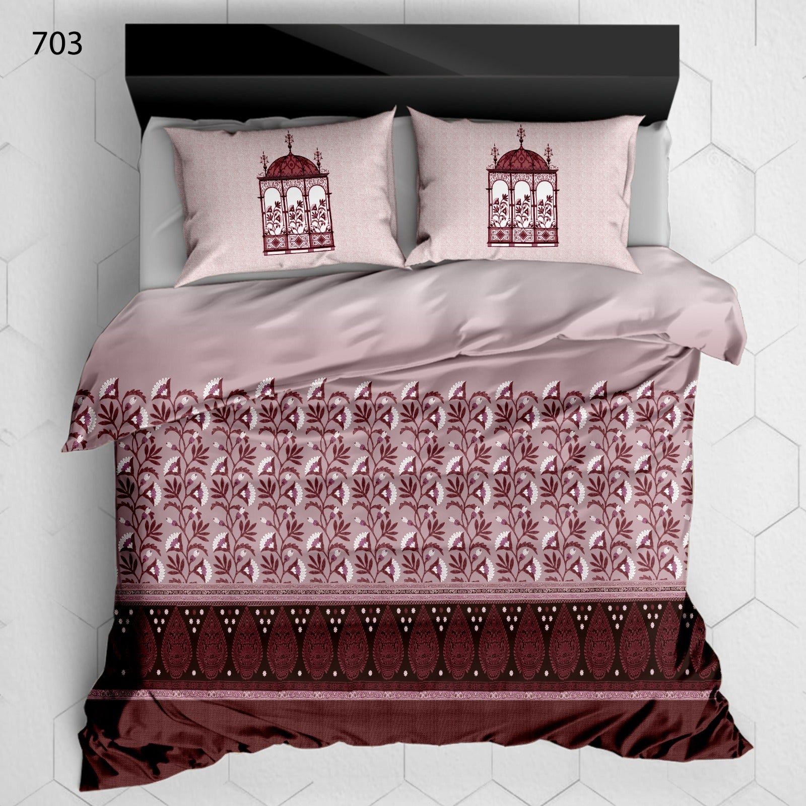 Premium Cotton King Size Bedsheet with 2 Pillow Covers – 180 TC (2.75m x 2.75m)