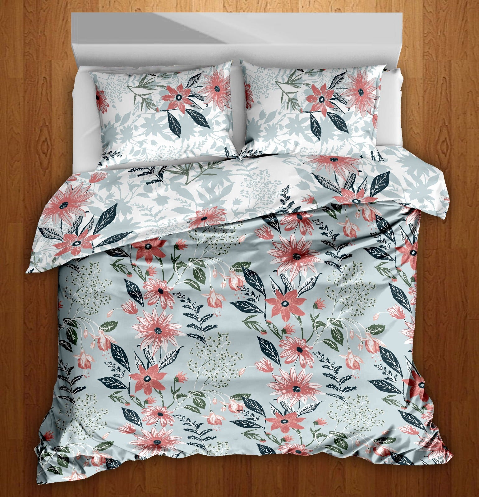 Premium Cotton 180TC King Size Bedsheet with 2 Pillow Covers – 2.75m x 2.75m