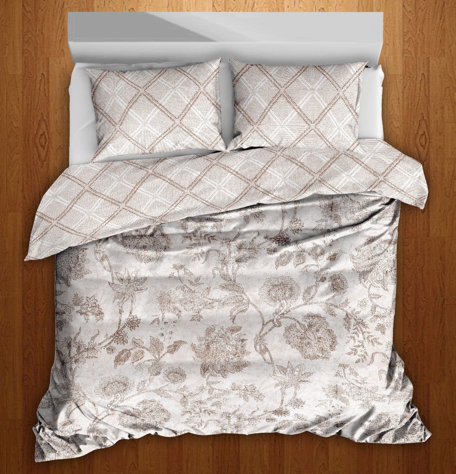 Premium Cotton 180TC King Size Bedsheet with 2 Pillow Covers – 2.75m x 2.75m