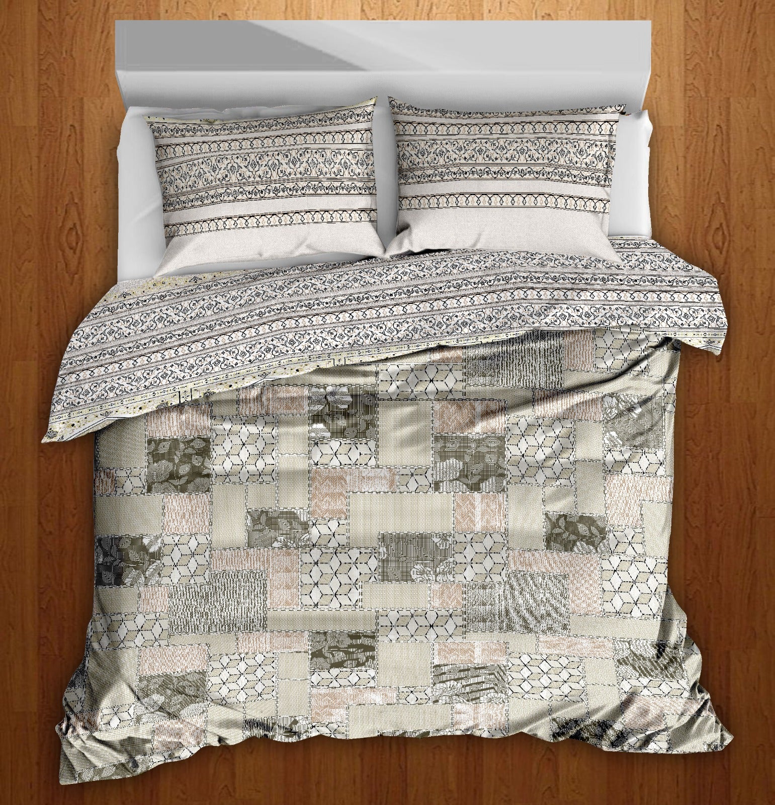 Premium Cotton 180TC King Size Bedsheet with 2 Pillow Covers – 2.75m x 2.75m