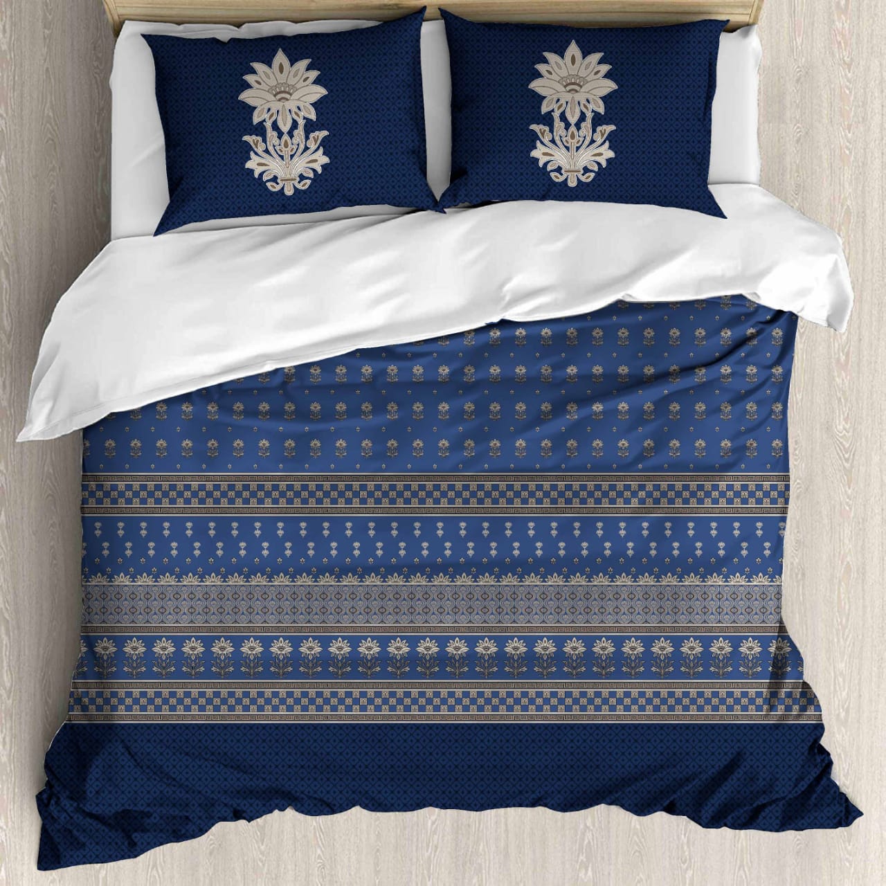 Premium Cotton King Size Double Bed Sheet with 2 Pillow Covers – 120 TC